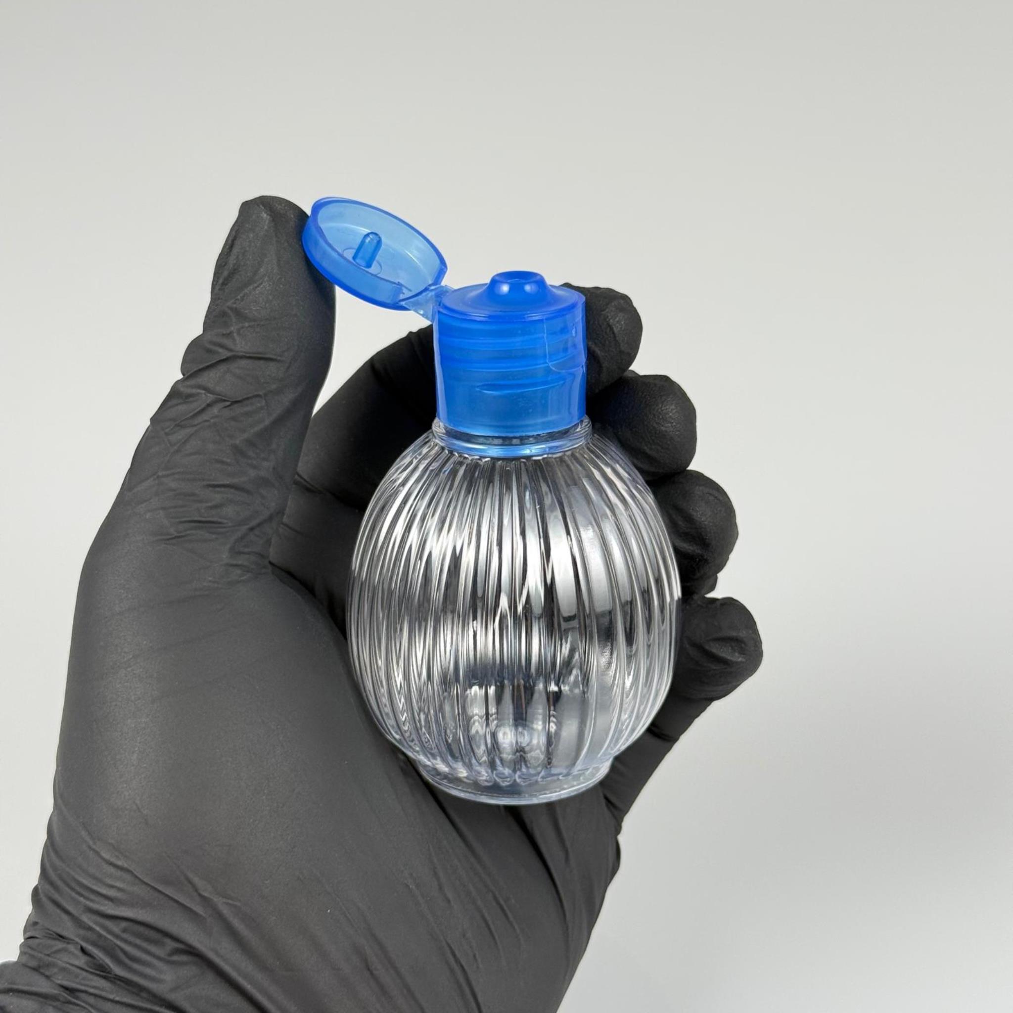 50 CC TOP ÇİZGİLİ DESENLİ 18 MM MAVİ FLİPTOP KAPAKLI PET ŞİŞE - 50 ML TOP MODEL ÇİZGİLİ FLİPTOP KAPAKLI PLASTİK ŞİŞE