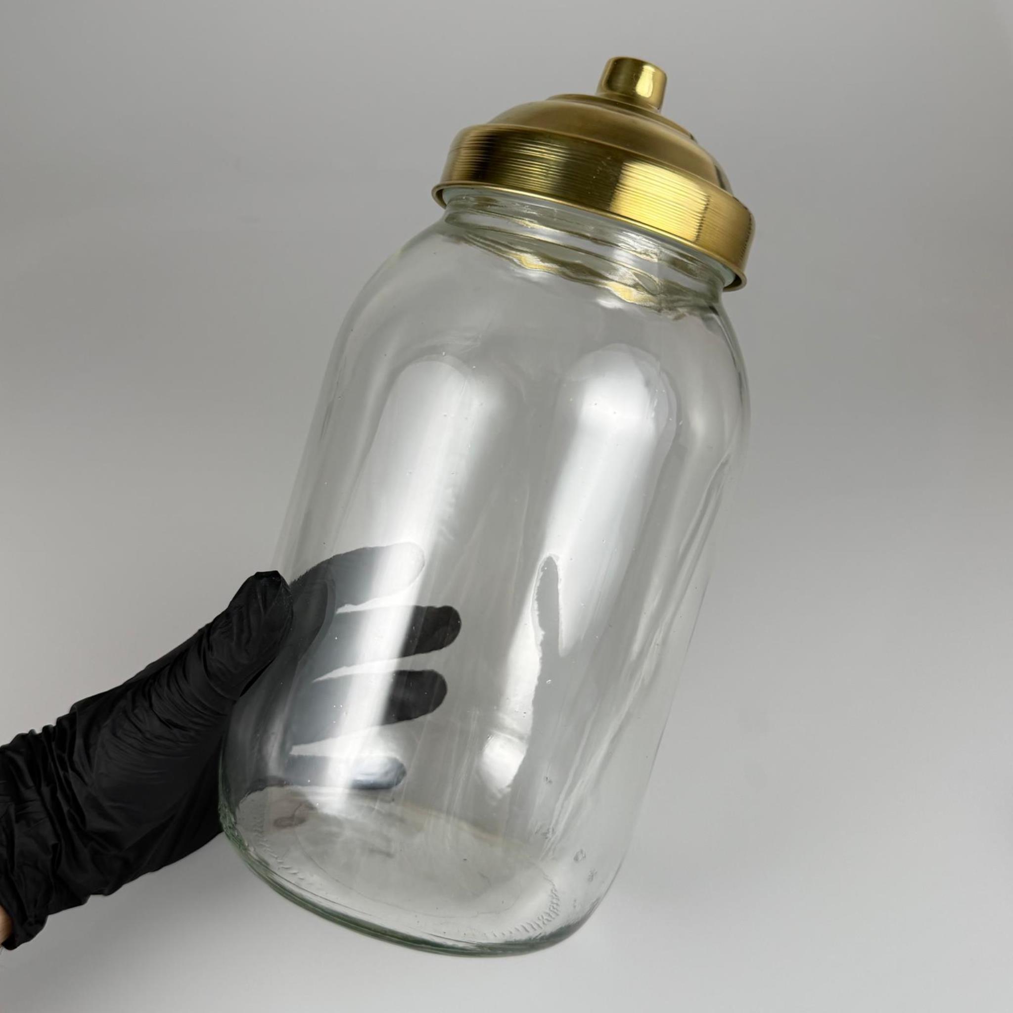 AKTAR, BAKKALİYE, TEŞHİR İÇİN NOSTALJİ PİRİNÇ KAPAKLI CAM KAVANOZ - 3000 ML