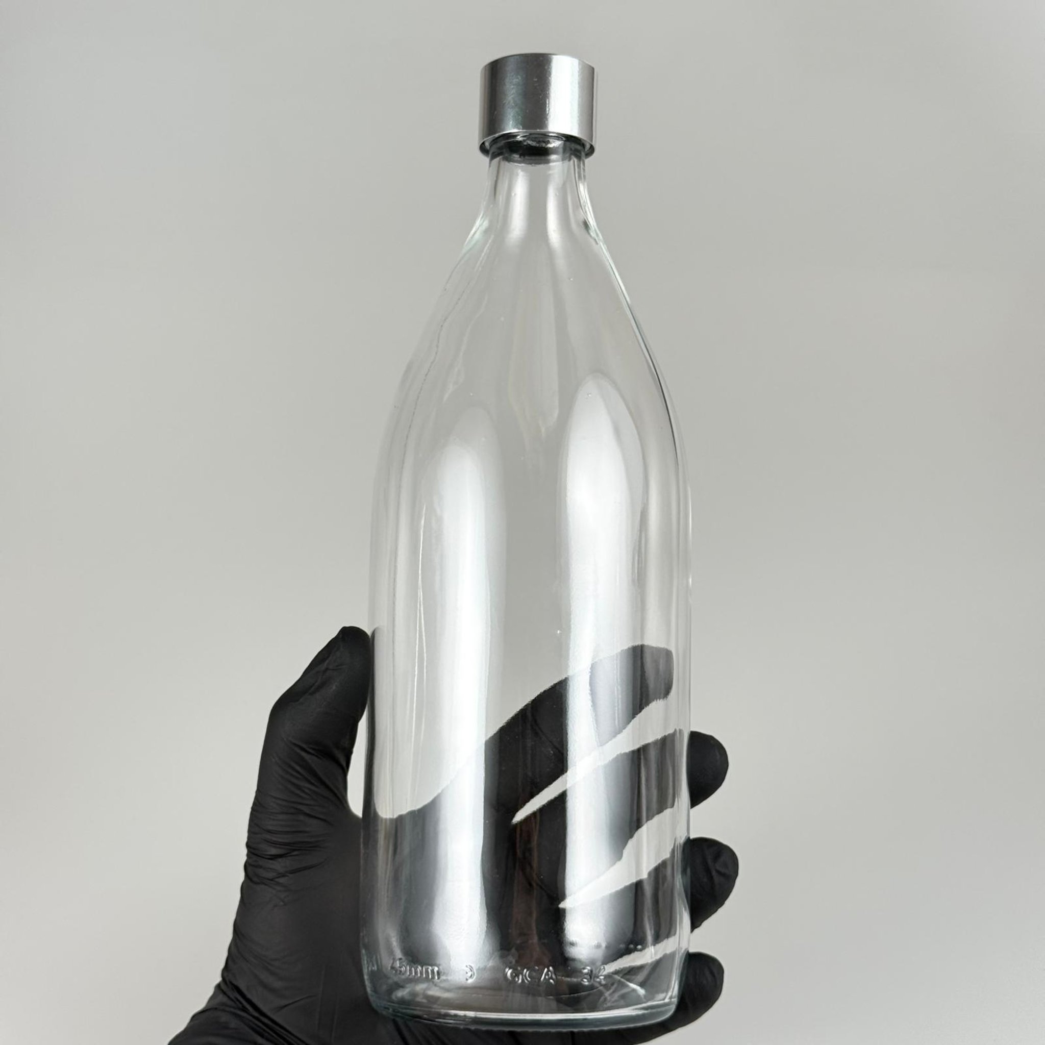 750 CC CAM ŞİŞE + ALÜMİNYUM KAPLAMALI GÜMÜŞ KAPAKLI + KÖR TIPALI TAKIM - 750 ML CAM SU ŞİŞESİ