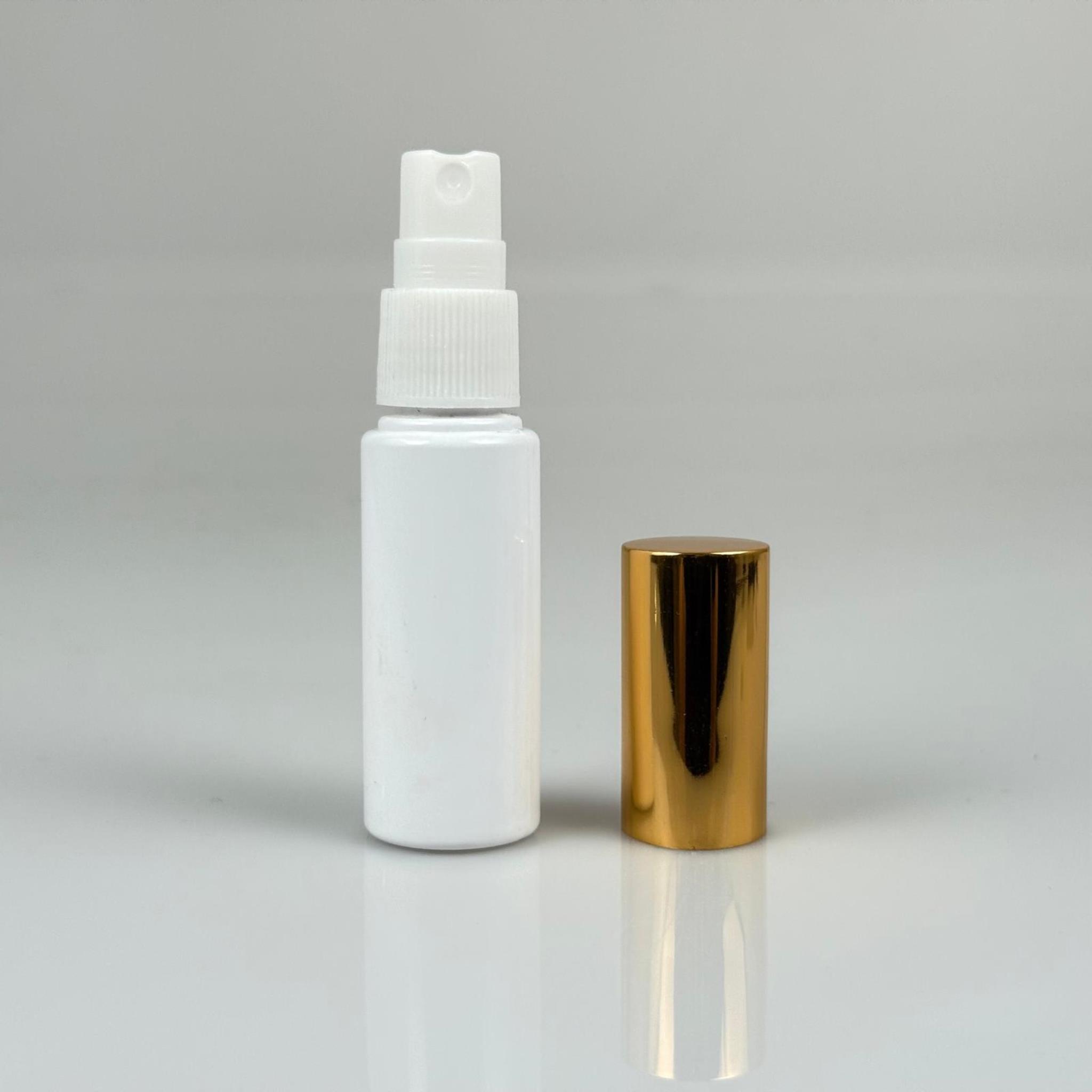 30 ML PET KOLONYA, PARFÜM VB ŞİŞELERİ - METAL ALÜMİNYUM GOLD KAPAK + VİDALI SPREY + 30 CC BEYAZ SHOT ŞİŞE SET TAKIM