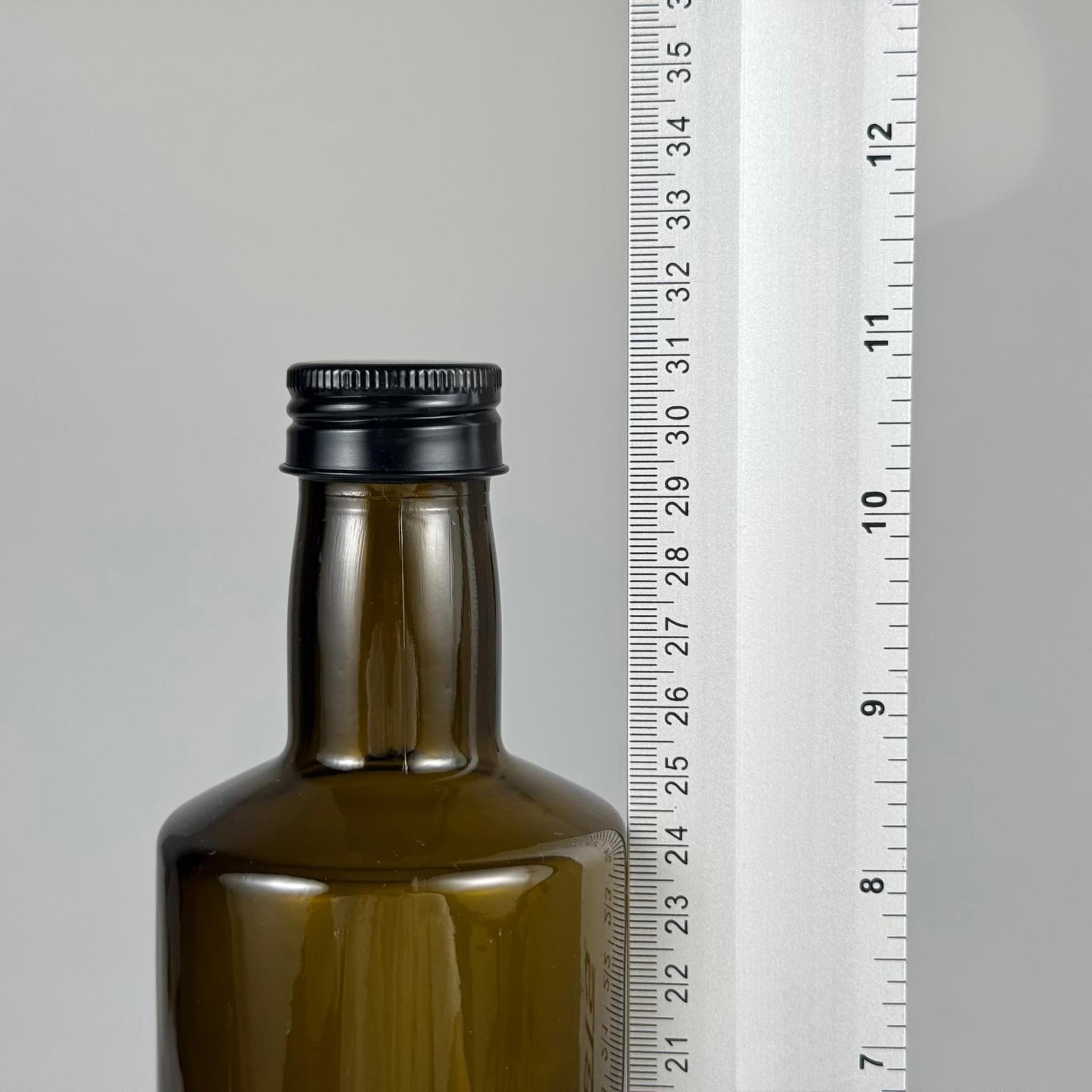 750 CC YEŞİL DORİKA CAM ŞİŞE - SİYAH METAL ALÜMİNYUM KAPAKLI - 750 ML DORİKA YAĞ ŞİŞESİ - SİRKE ŞİŞESİ