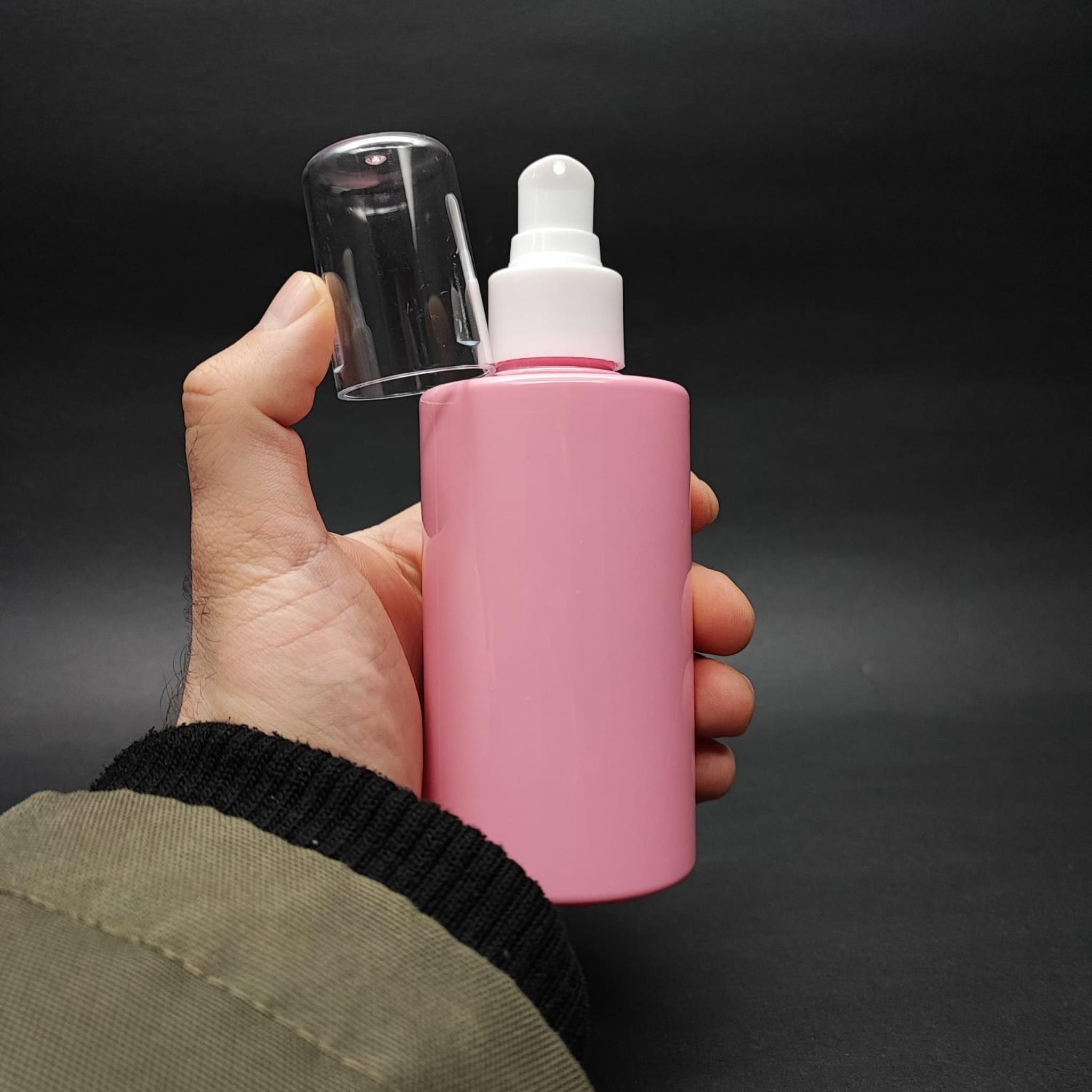 200 CC KÜT BOYUNLU SİLİNDİR PET ŞİŞE (24 GR) - BEYAZ LOSYON POMPALI - 200 ML PLASTİK ŞİŞE - PEMBE