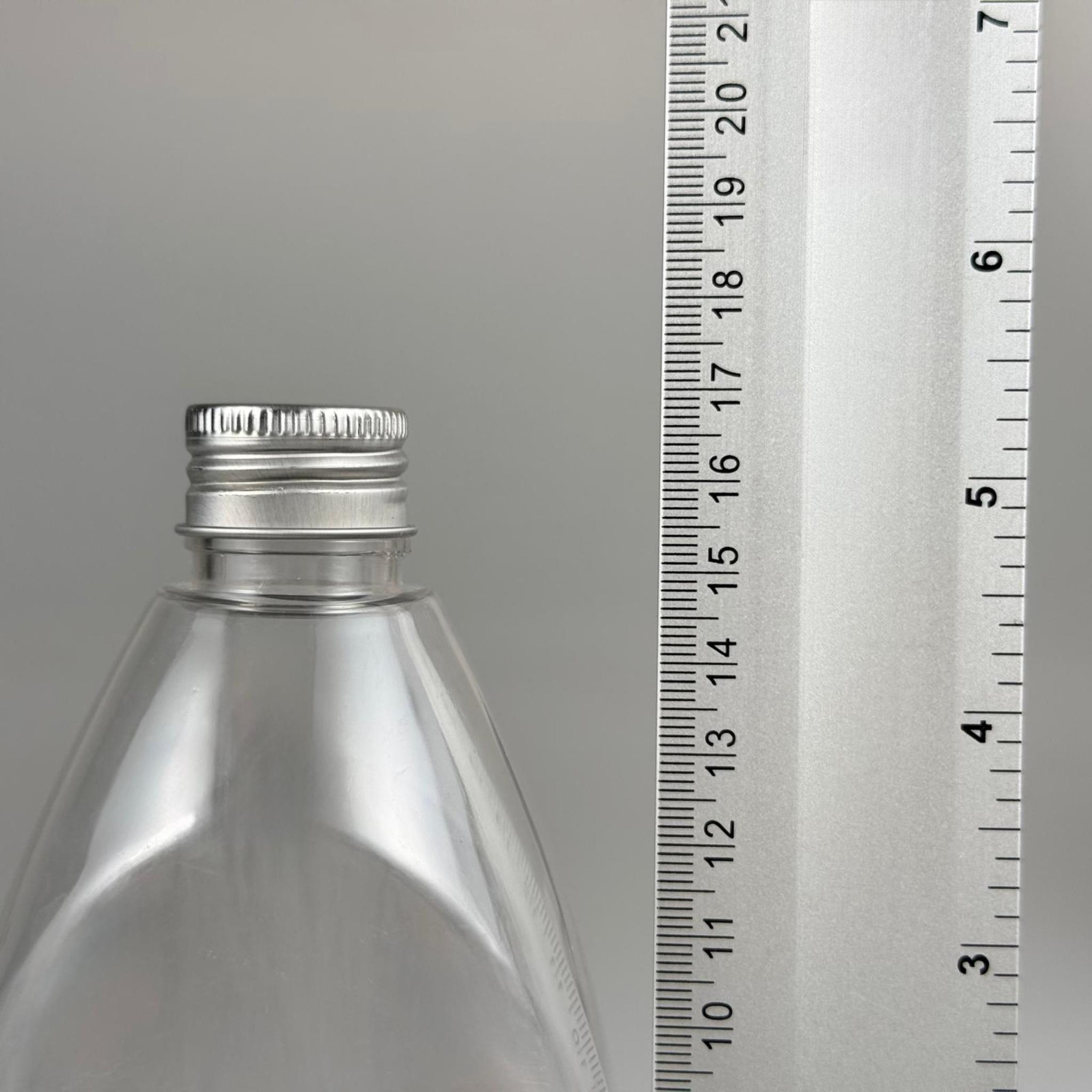 400 CC YASSI PET SIVI SABUN ŞİŞESİ (AĞIZ ÇAPI 24 MM) + KÖPÜK CONTALI GÜMÜŞ METAL ALÜMİNYUM KAPAKLI - 400 ML YASSI PET ŞİŞE