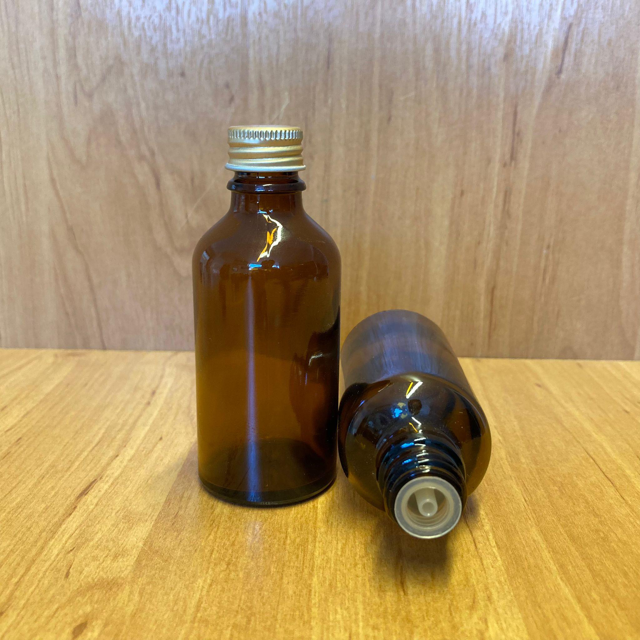 50 CC AMBER İÇTEN DAMLALIKLI - GOLD METAL KAPAKLI CAM ŞİŞE - 50 ML KOLONYA TIPALI CAM ŞİŞE