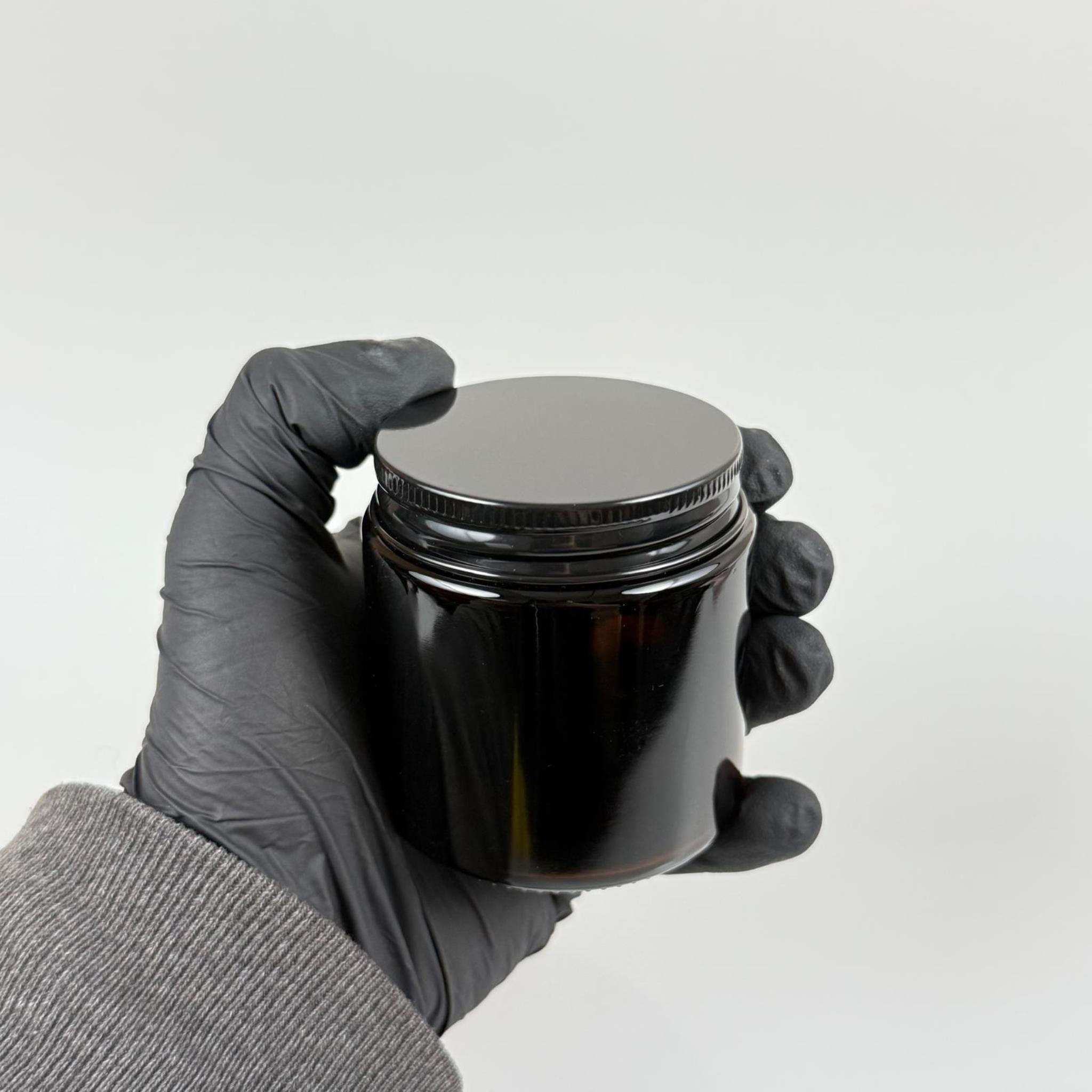100 CC CAM AMBER KREM KAVANOZU - KÖPÜK CONTALI SIZDIRMAZ SİYAH METAL KAPAKLI - 100 ML KAHVERENGİ KREM KAVANOZU - AMBER MUM KAVANOZU - MEDİKAL KAVANOZ - ORJİNAL AMBER (BOYAMA DEĞİL)