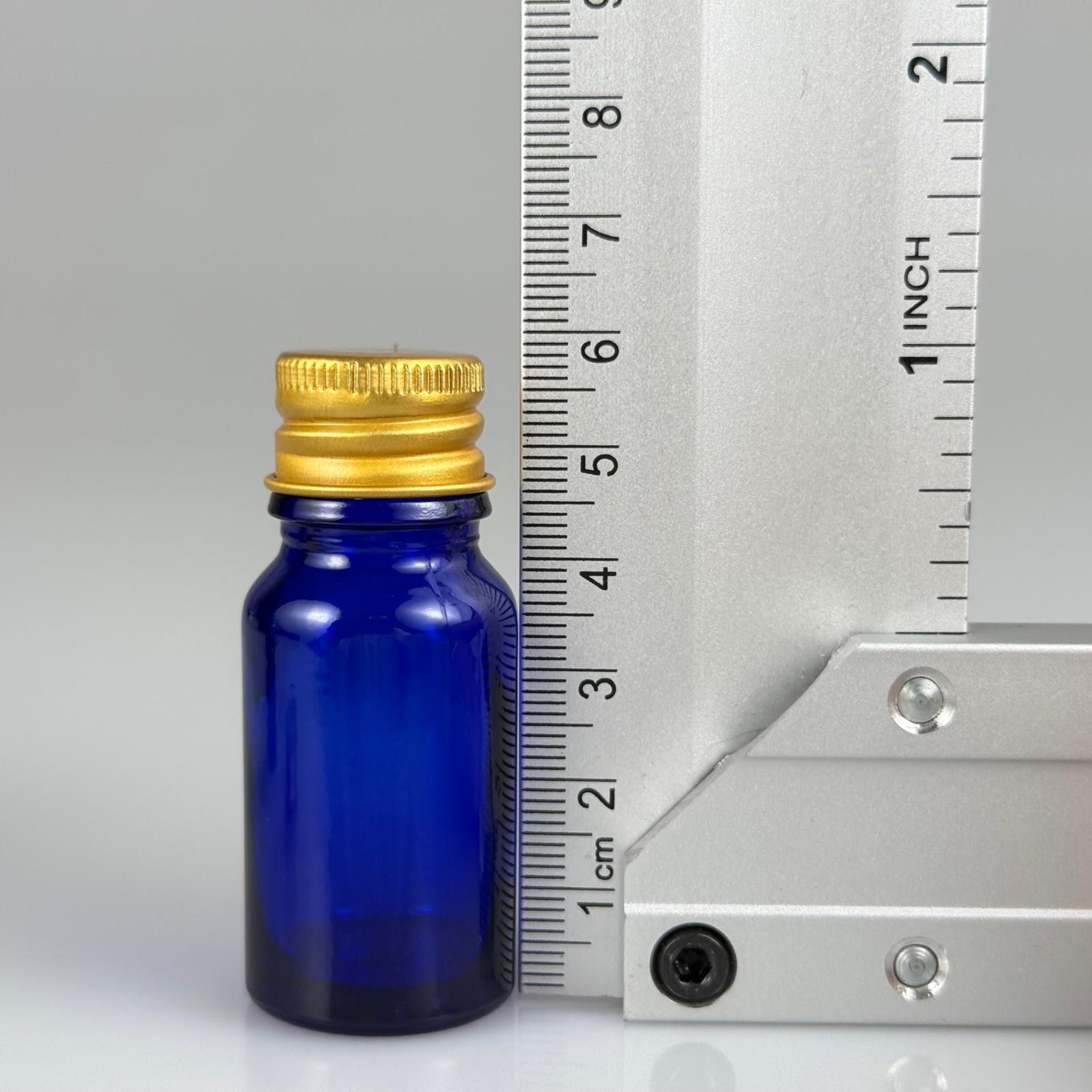 10 CC MAVİ CAM ŞİŞE + KÖPÜK CONTALI GOLD ALÜMİNYUM METAL KAPAKLI TAKIM - 10 ML MAVİ CAM ŞİŞE