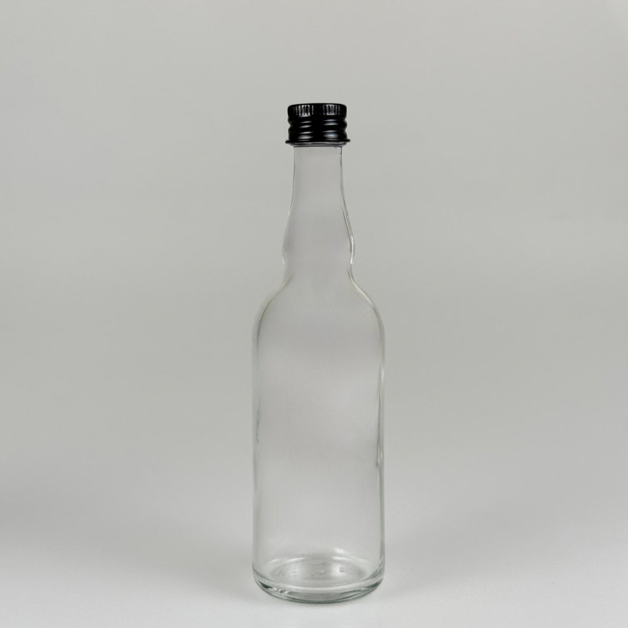 100 CC ŞEFFAF CAM BOĞUMLU SOS ŞİŞESİ + SİYAH ALÜMİNYUM METAL KAPAKLI TAKIM - 100 ML SOS ŞİŞESİ