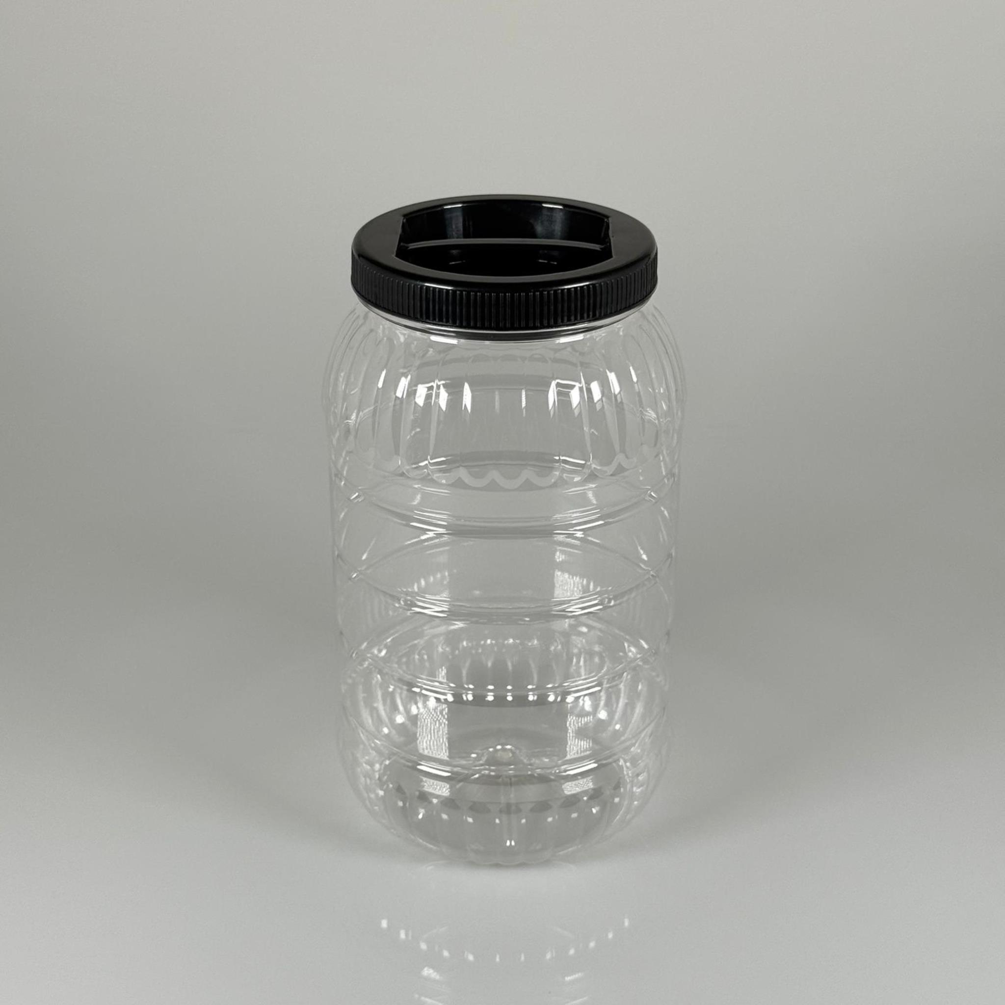 3 LİTRE PET KAVANOZ - SİYAH KAPAKLI - PLASTİK KAVANOZ - 3 LT PET BİDON - 3000 CC YUVARLAK KAVANOZ 110 MM AĞIZ- TURŞU, ZEYTİN VB İÇİN BOŞ PLASTİK BİDONLARI