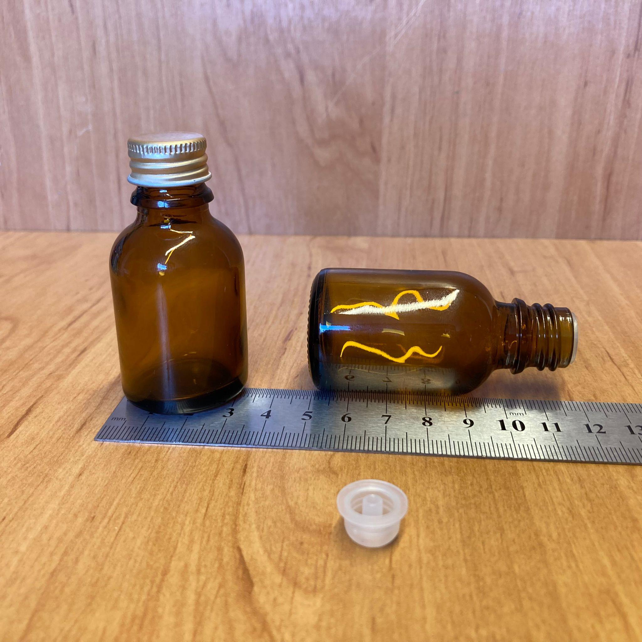 25 CC AMBER İÇTEN DAMLALIKLI - GOLD METAL KAPAKLI CAM ŞİŞE - 25 ML KOLONYA TIPALI CAM ŞİŞE