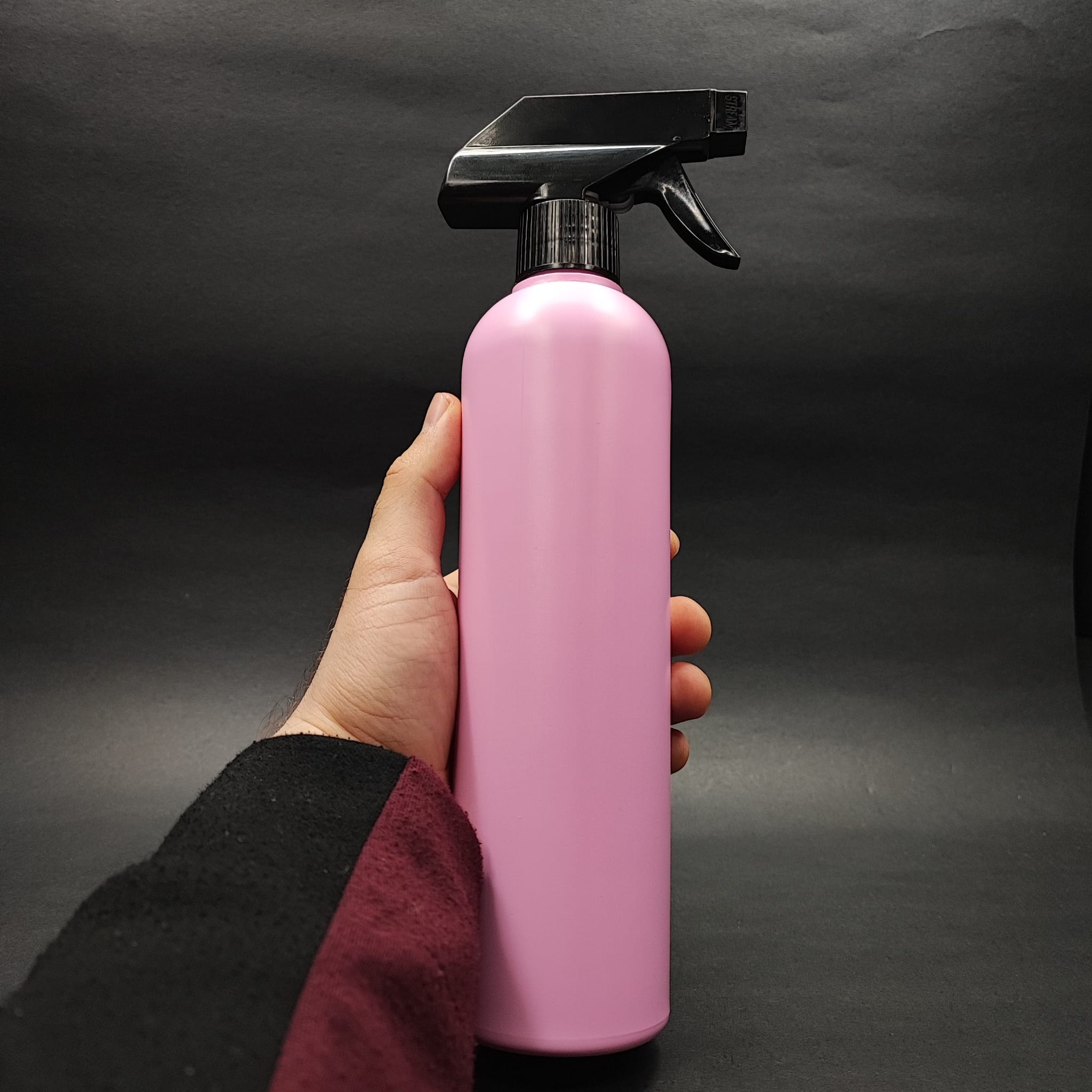 500 CC PEMBE POLİETİLEN PE ŞAMPUAN ŞİŞESİ - SİYAH TETİK SPREYLİ - 500 ML PE ŞAMPUAN ŞİŞESİ