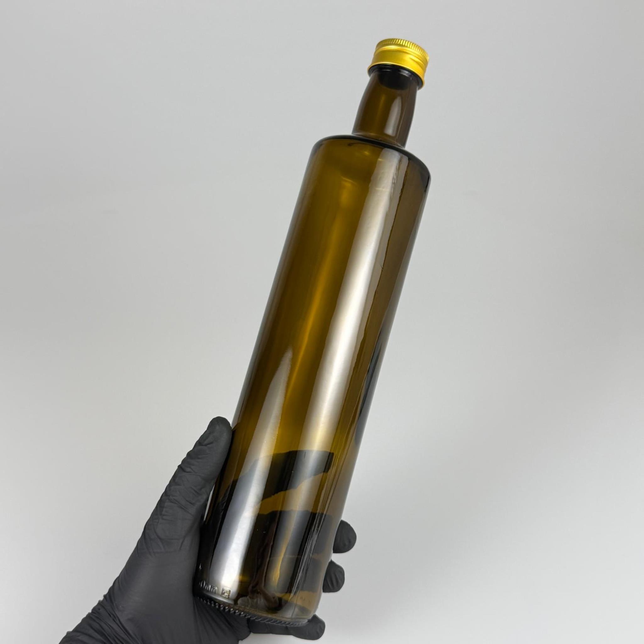 750 CC YEŞİL DORİKA CAM ŞİŞE - GOLD METAL ALÜMİNYUM KAPAKLI - 750 ML DORİKA YAĞ ŞİŞESİ - SİRKE ŞİŞESİ