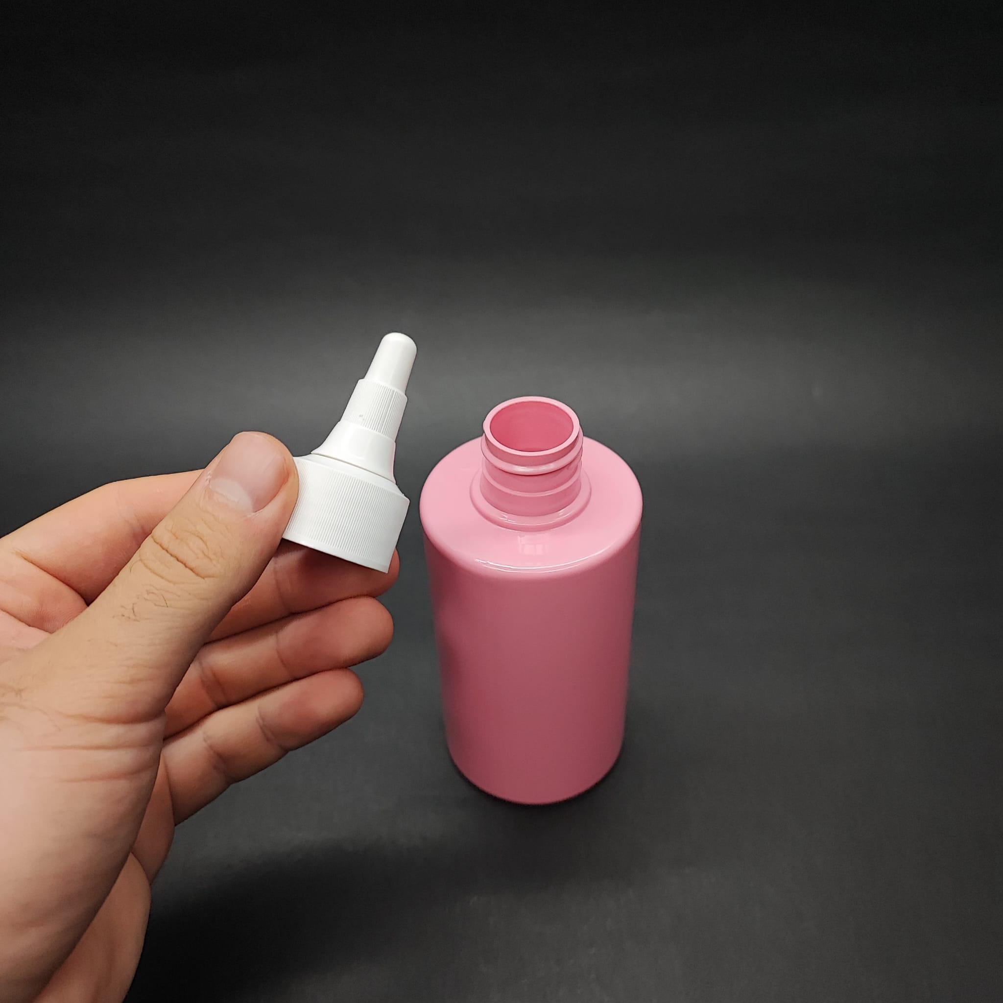 200 CC KÜT BOYUNLU SİLİNDİR PET ŞİŞE (24 GR) - AKITICI ASANSÖR BEYAZ KAPAKLI - 200 ML PLASTİK ŞİŞE - PEMBE