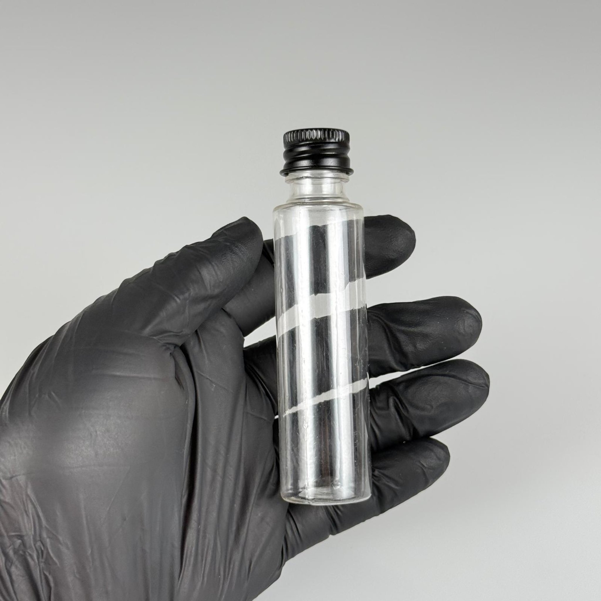 35 CC PET ŞİŞE - KÖPÜK CONTALI SİYAH ALÜMİNYUM METAL KAPAKLI + KÖR TIPALI TAKIM - 35 ML ŞEFFAF PET ŞİŞE