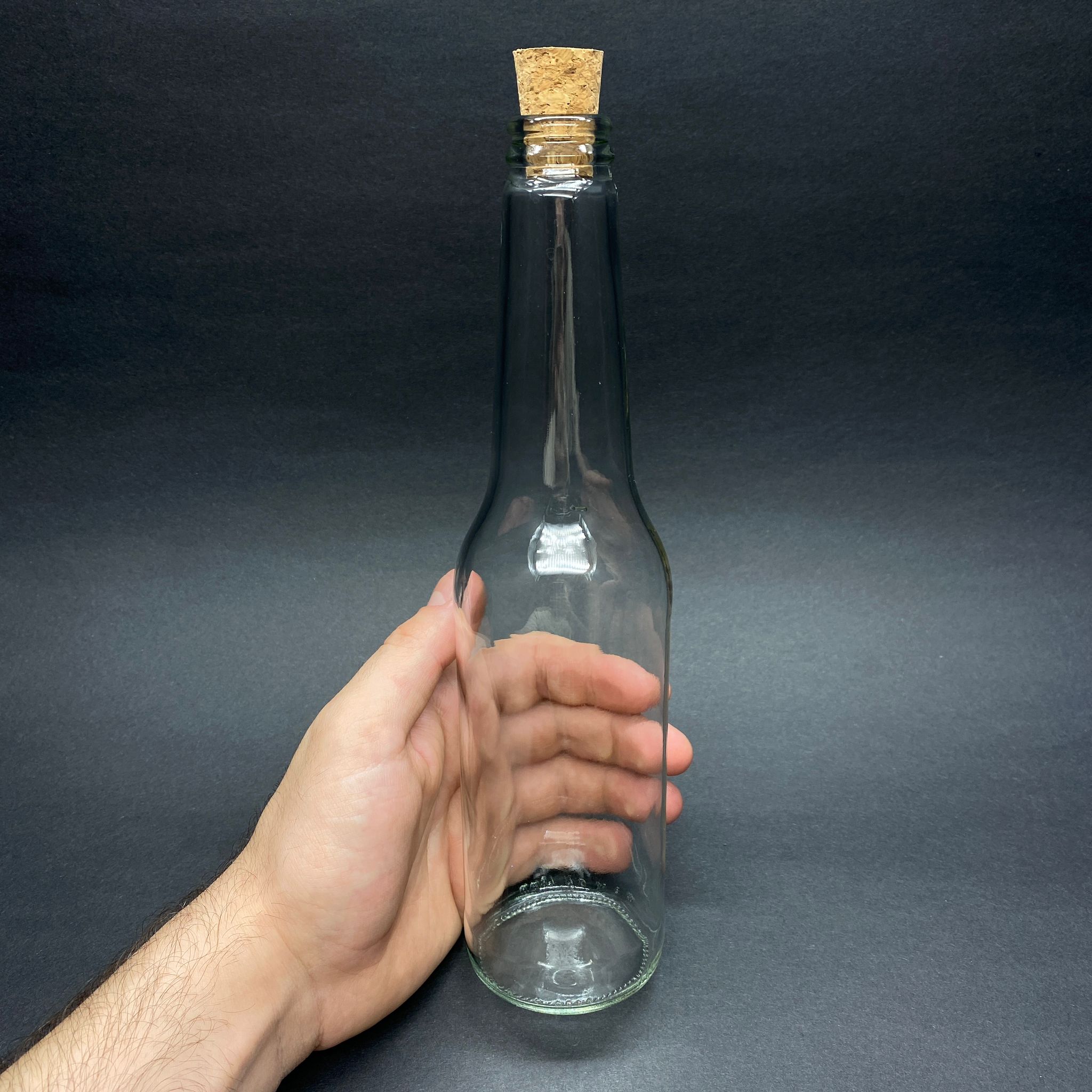 ALYA UZUN MODEL CAM YAĞDANLIK ŞİŞE + MANTAR TIPALI  - 410 ML