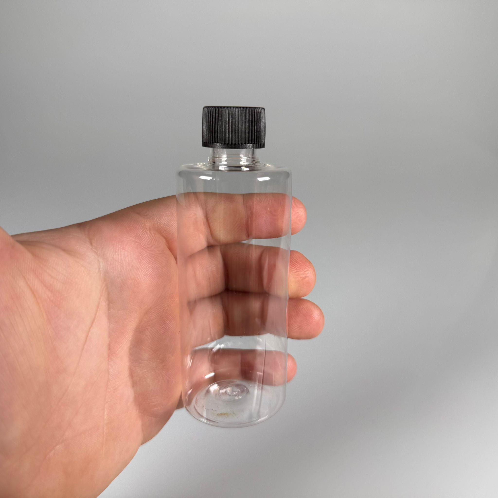 100 CC KÖPÜK CONTALI SİYAH KAPAKLI ŞEFFAF PET ŞİŞE - 100 ML PLASTİK ŞİŞE