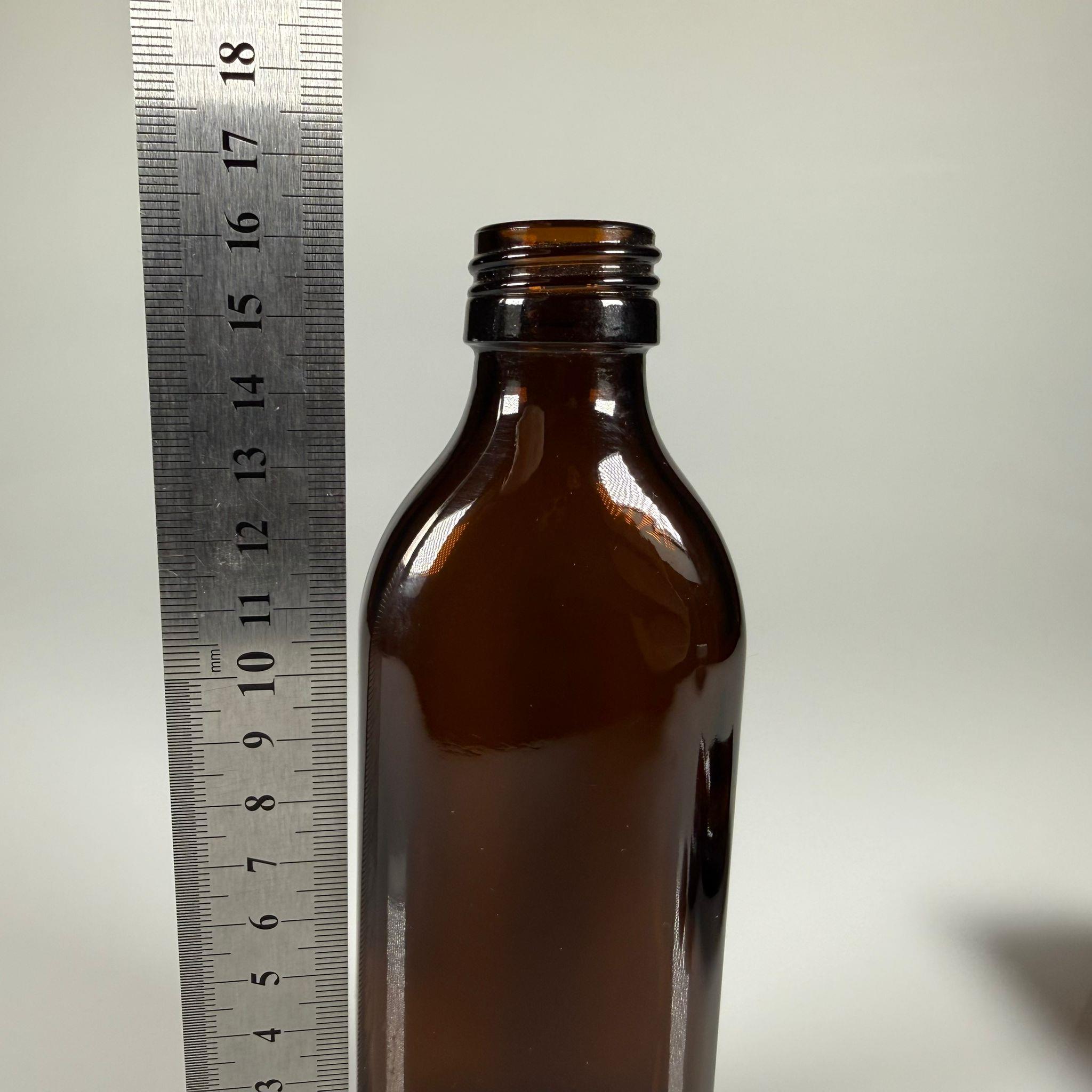 FLAKON ENJEKTÖR SERUM ŞİŞESİ - 150 ML YASSI ECZA CAM ŞİŞE + VİDALI DELİKLİ KAPAK (ELLE ÇEVİREREK KAPANIR) + KAUÇUK BUTİL TIPA TAKIM