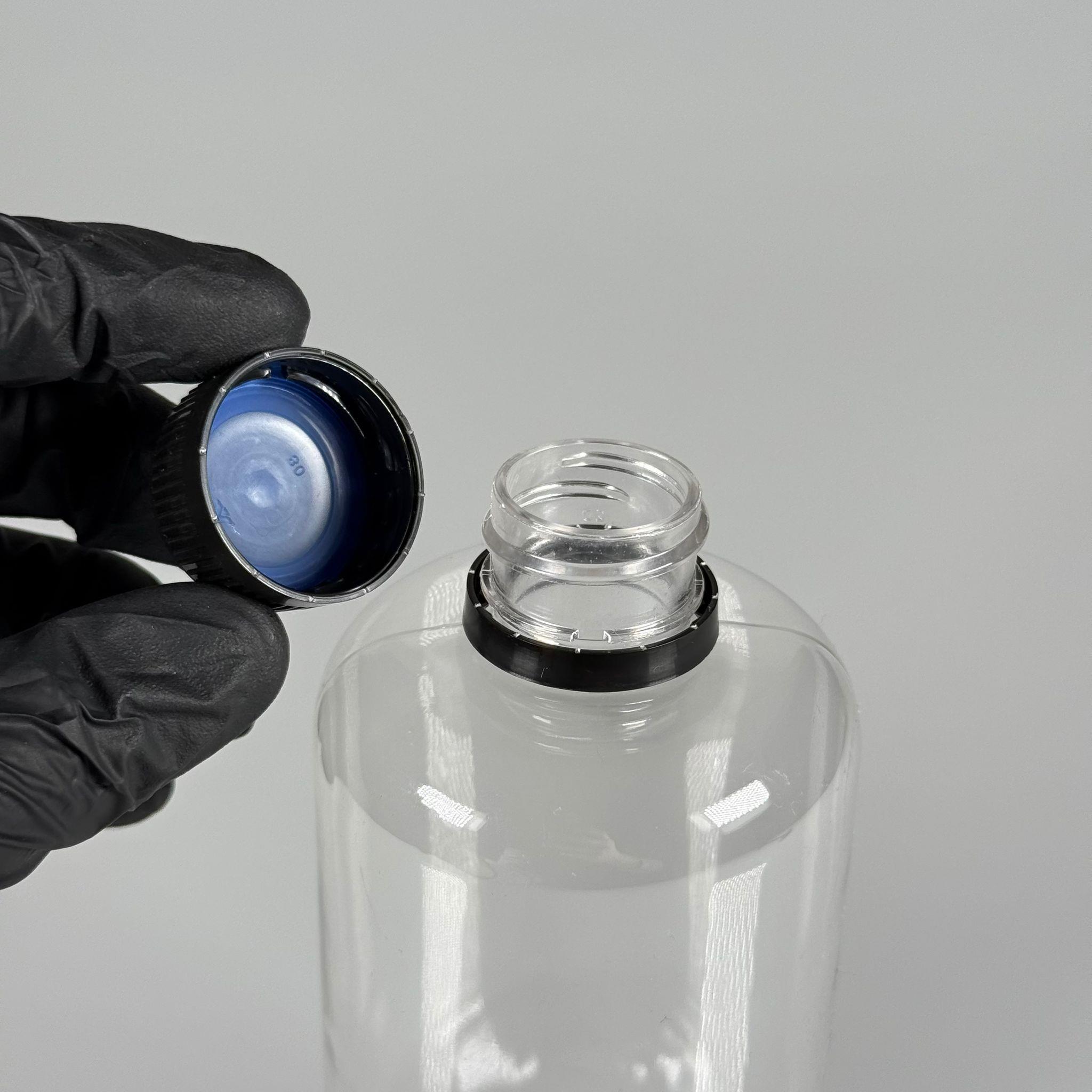 500 CC UZUN SİLİNDİR PET ŞİŞE KALIN (26 GR) - SİYAH KİLİTLİ KAPAKLI - 28 AĞIZ - 500 ML PET ŞİŞE