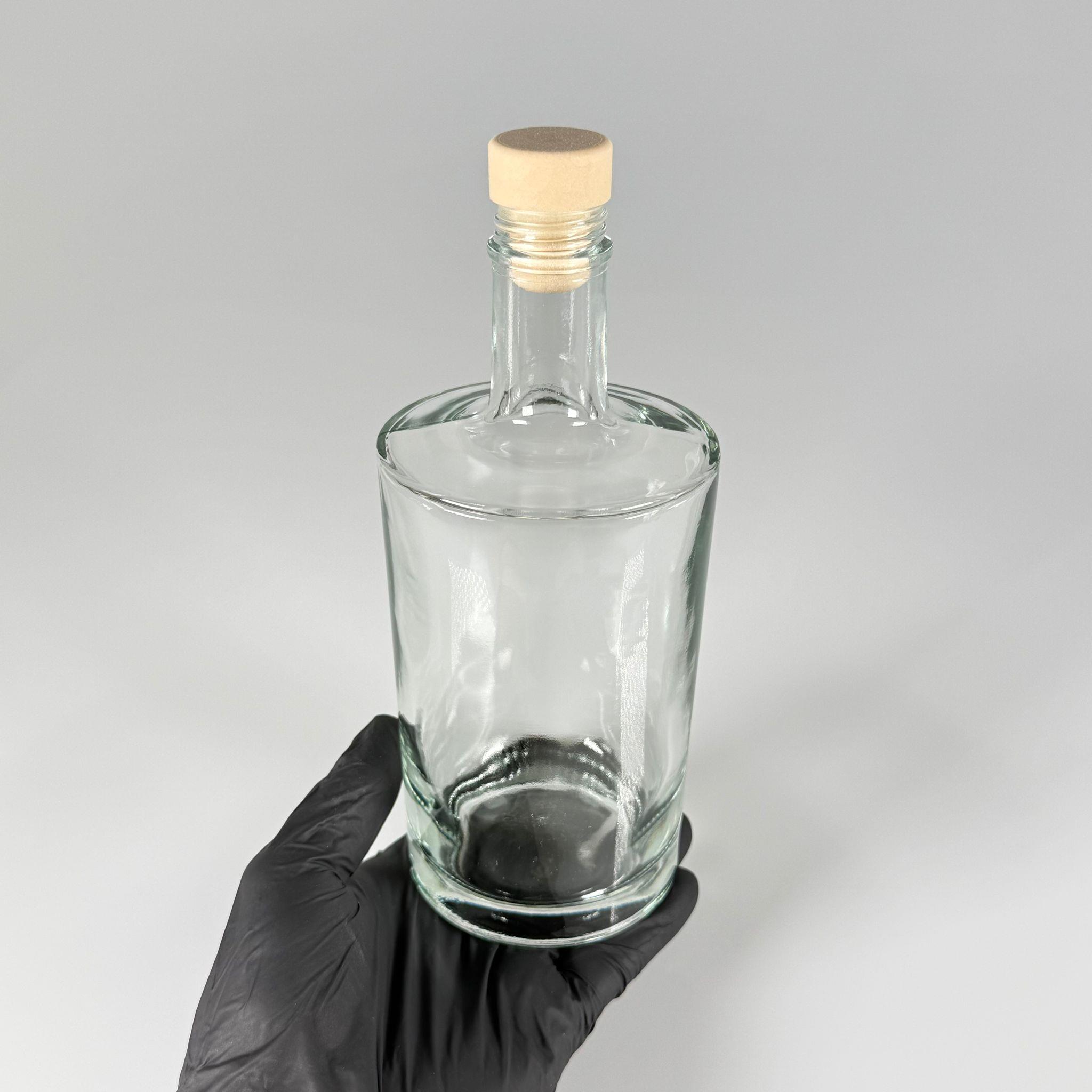 500 CC LÜKS KALIN DİPLİ CAM ŞİŞE + AHŞAP GÖRÜNÜMLÜ SENTETİK MANTAR TIPA - 500 ML TIPALI CAM ŞİŞE