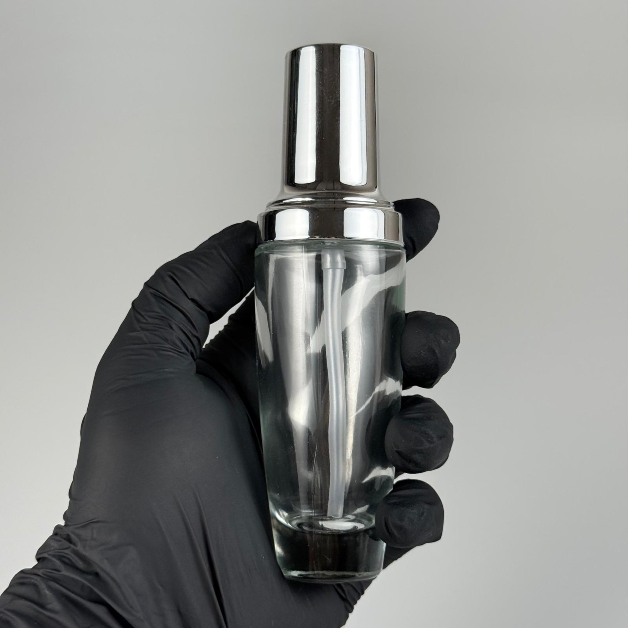 50 ML ROMA ŞİŞE - GÜMÜŞ METAL POMPALI BOŞ LÜX KREM VE LOSYON ŞİŞELERİ