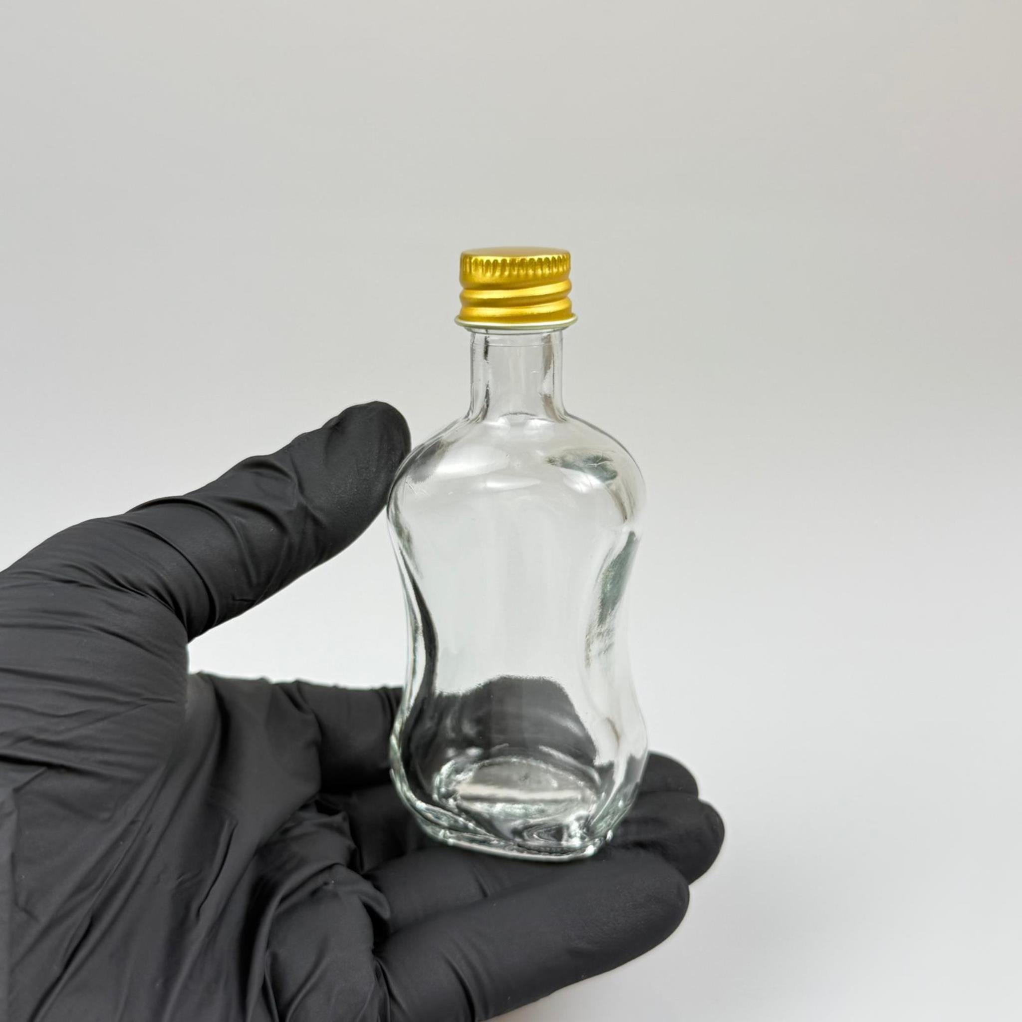 50 CC BOĞAZLI İNCE BELLİ CAM ŞİŞE - GOLD METAL KAPAKLI - 50 ML PRESTİJLİ ŞİŞE