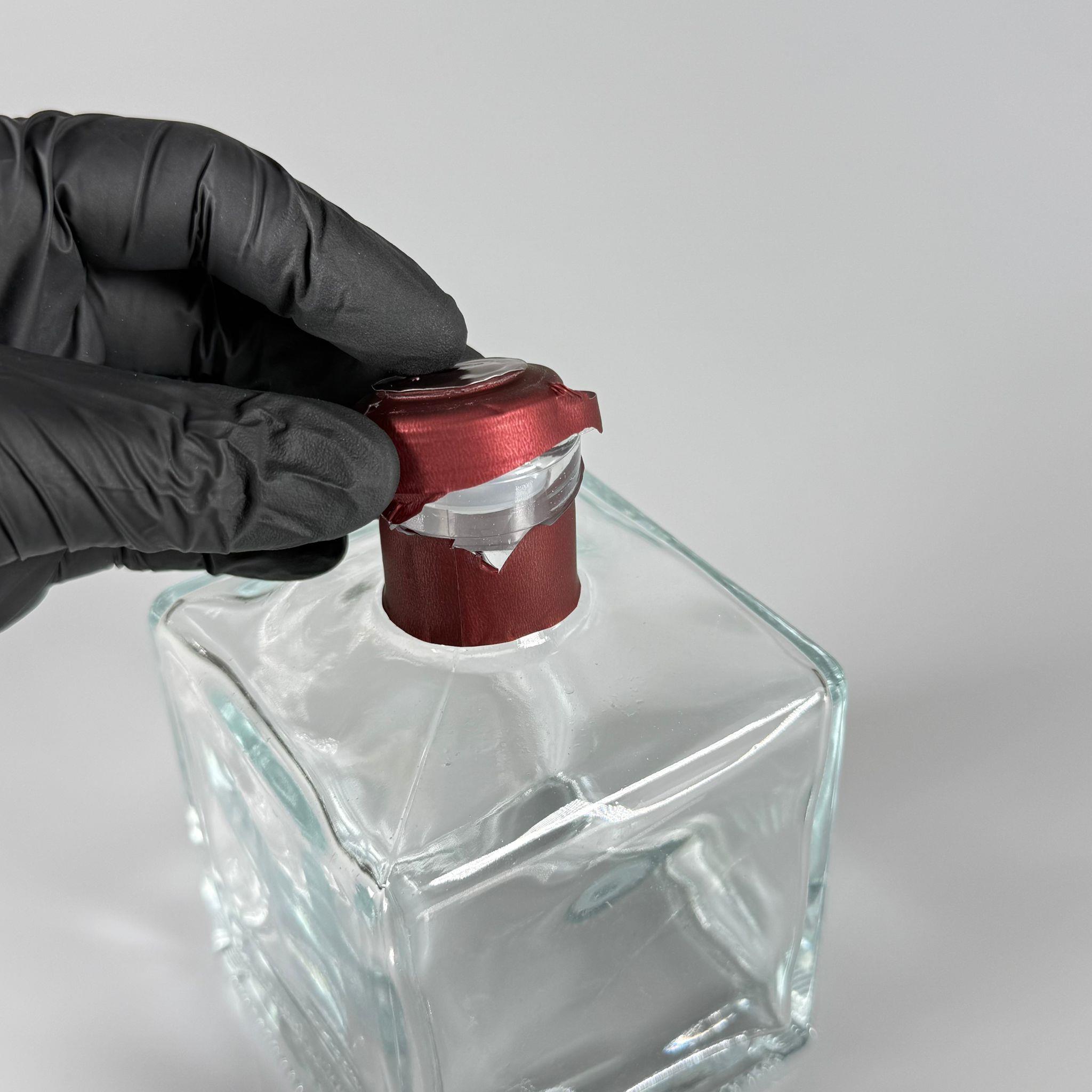 500 CC LÜX CAM ŞİŞE - KARE - 500 ML BÜYÜK BOY DİFFUSER ŞİŞE - PLASTİK TIPA + ISIYLA YAPIŞAN BORDO KAPŞON TAKIM