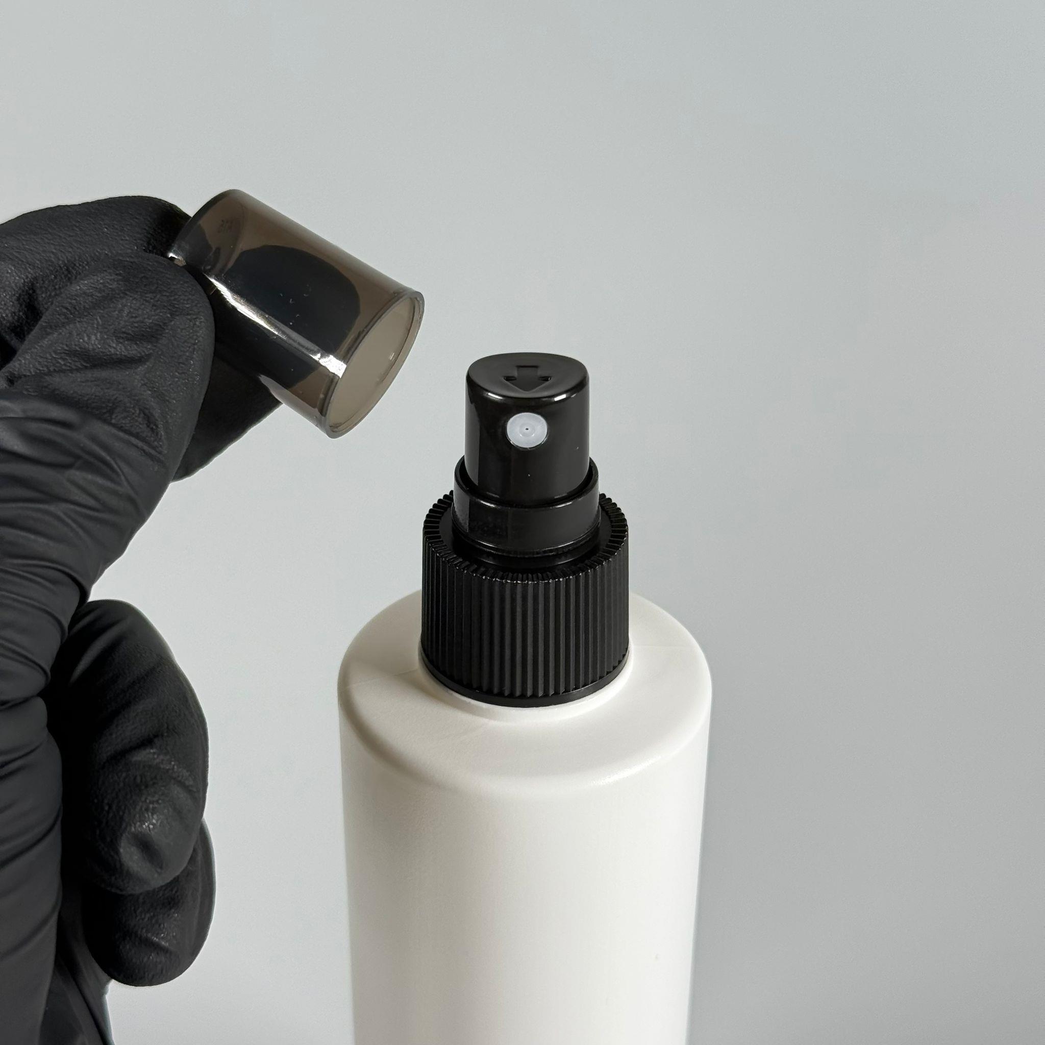 200 CC (SİLME 250 CC) BEYAZ SİLİNDİR MODEL MAT SERT POLİETİLEN ŞİŞE - SİYAH SPREYLİ - 200 ML BEYAZ SPREYLİ PLASTİK ŞİŞE