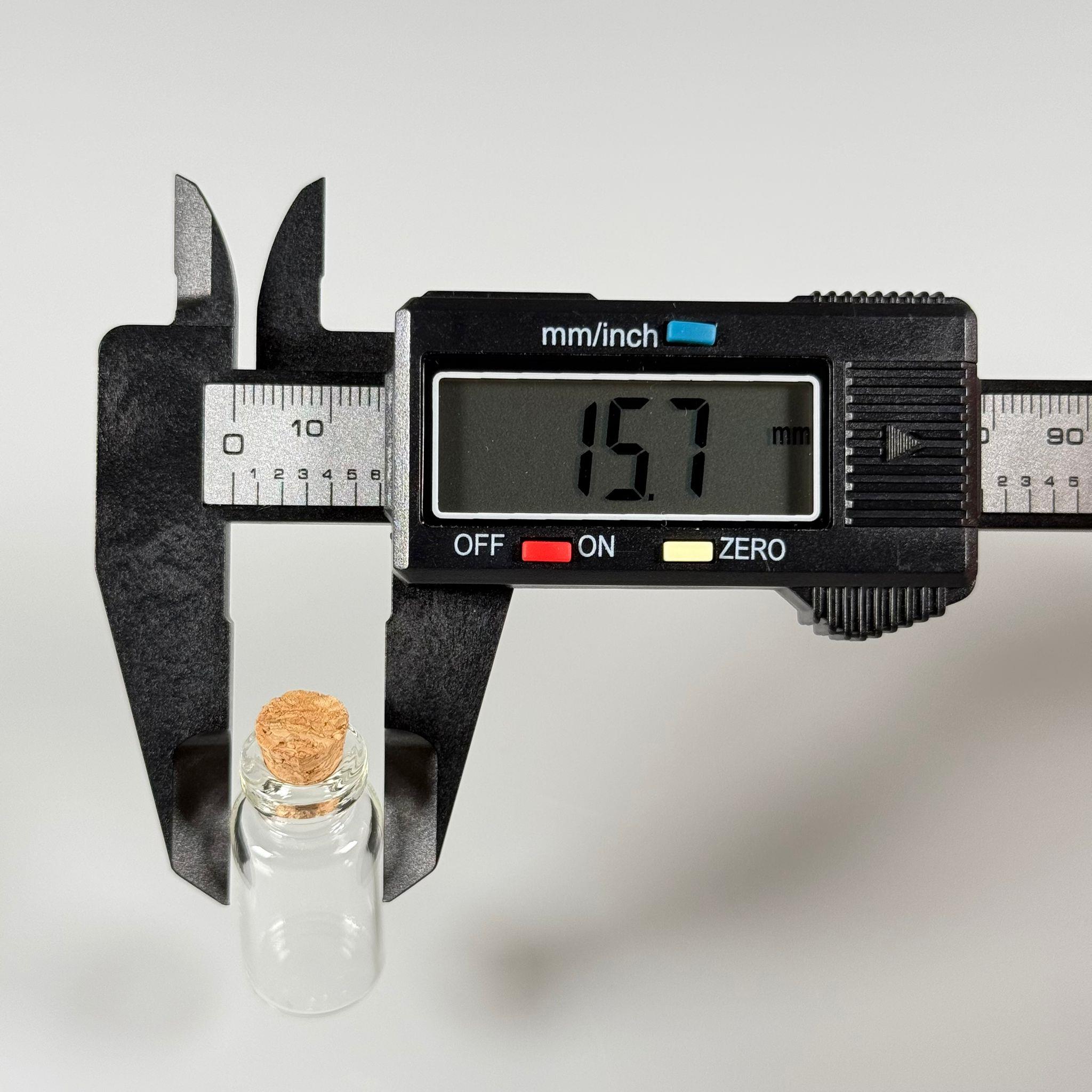 MİNİ CAM ŞİŞE MANTAR TIPALI 3 CC - anahtarlık, aksesuar. kolye, minyatür, mektup, tılsım vb için 3 ml şeffaf küçük cam şişeler