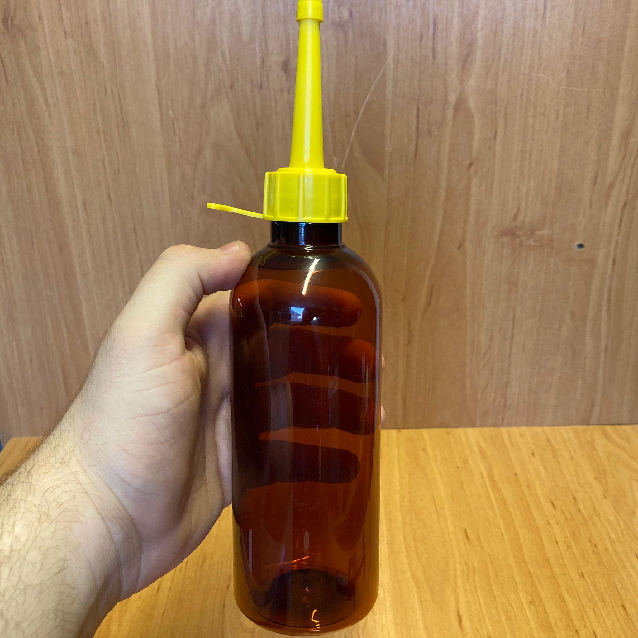 400 CC AMBER PLASTİK ŞİŞE - SARI AKITICILI KAPAKLI - 400 ML KAHVERENGİ BOŞ PLASTİK ŞİŞE