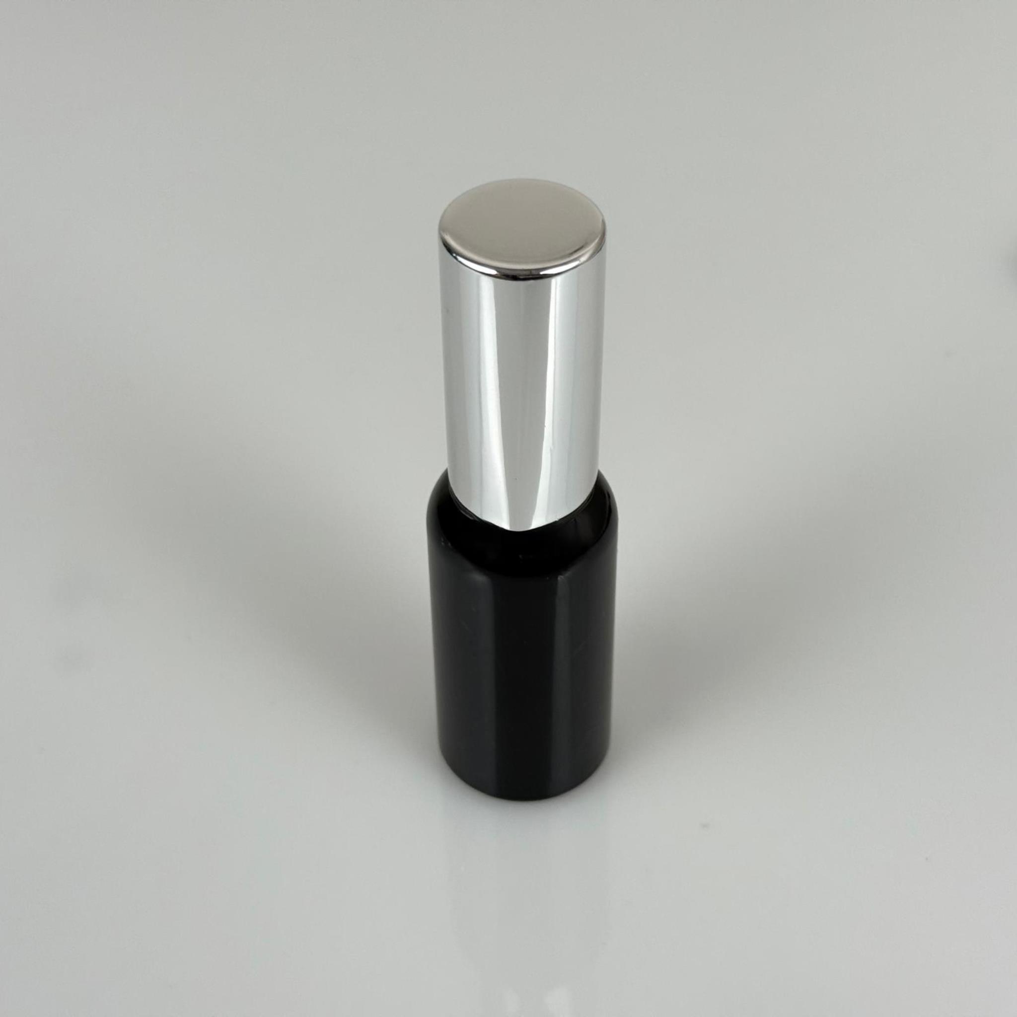 30 ML PET KOLONYA, PARFÜM VB ŞİŞELERİ - METAL ALÜMİNYUM GÜMÜŞ KAPAK + VİDALI SPREY + 30 CC SİYAH ŞİŞE SET TAKIM