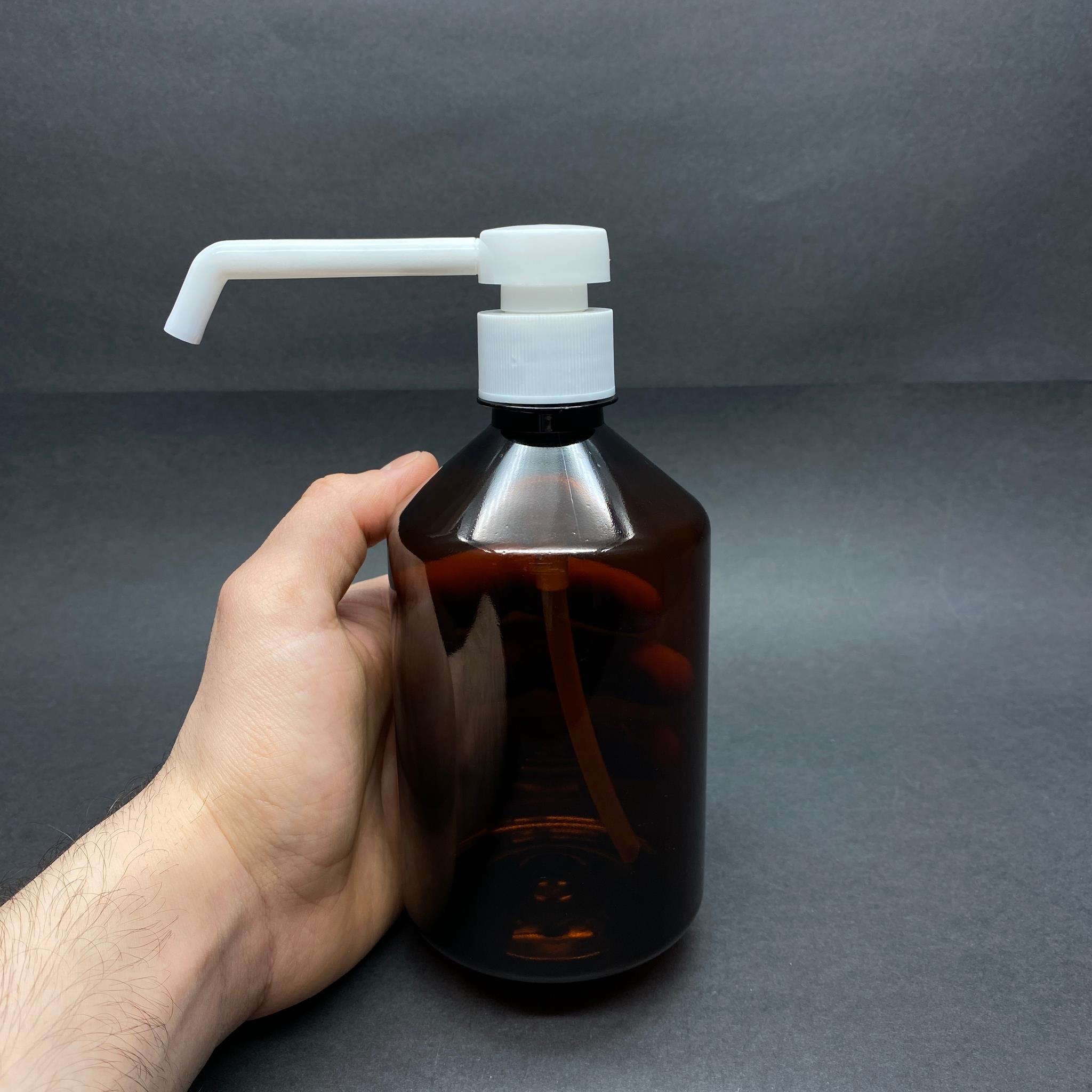 500 CC AMBER PLASTİK ŞİŞE - DİSPANSİYER POMPALI - 500 ML KAHVERENGİ BOŞ PLASTİK ŞİŞE