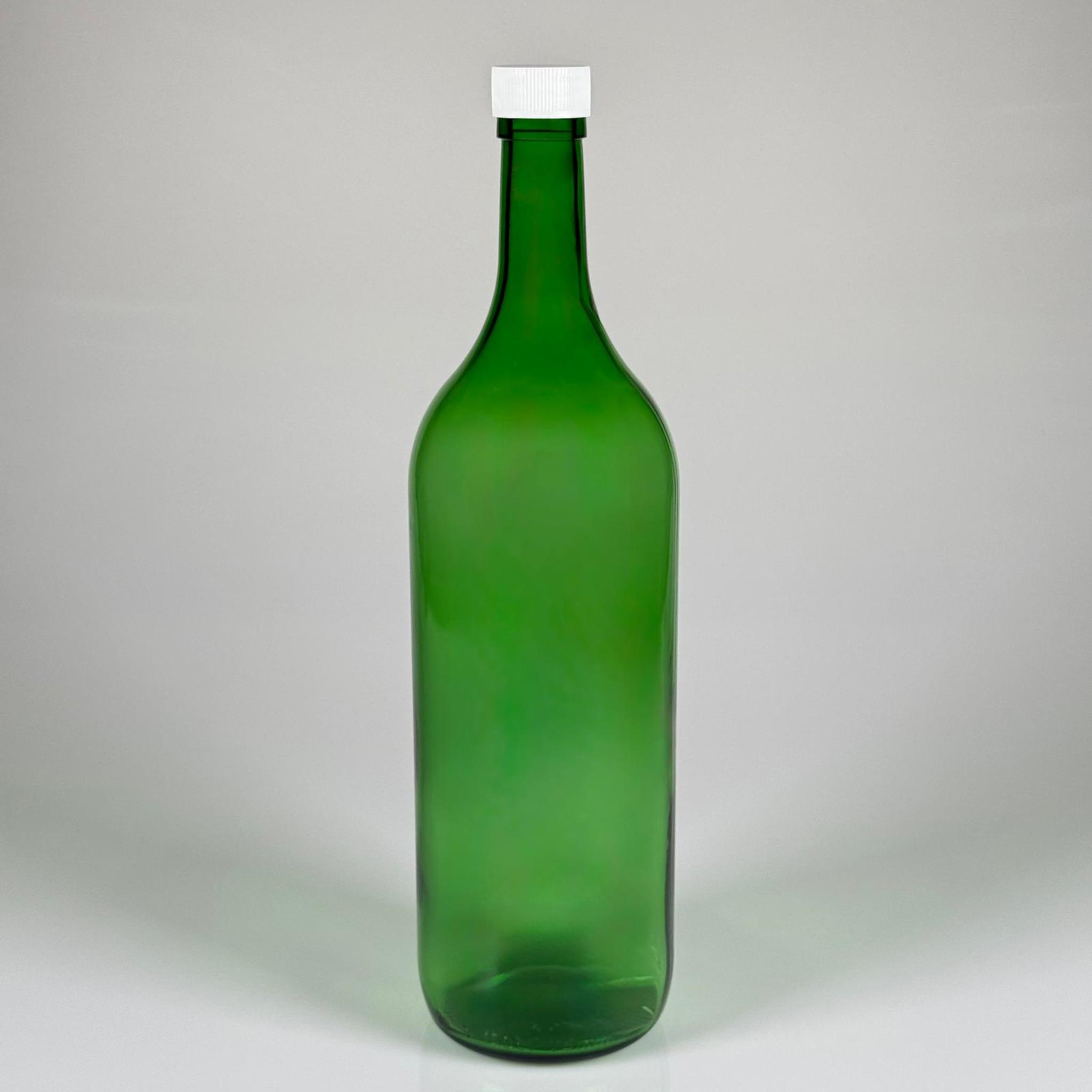 1500 CC YEŞİL CAM ŞİŞE - BEYAZ KAPAKLI - 1500 ML CAM ŞİŞE - 1,5 LİTRE CAM ŞİŞE