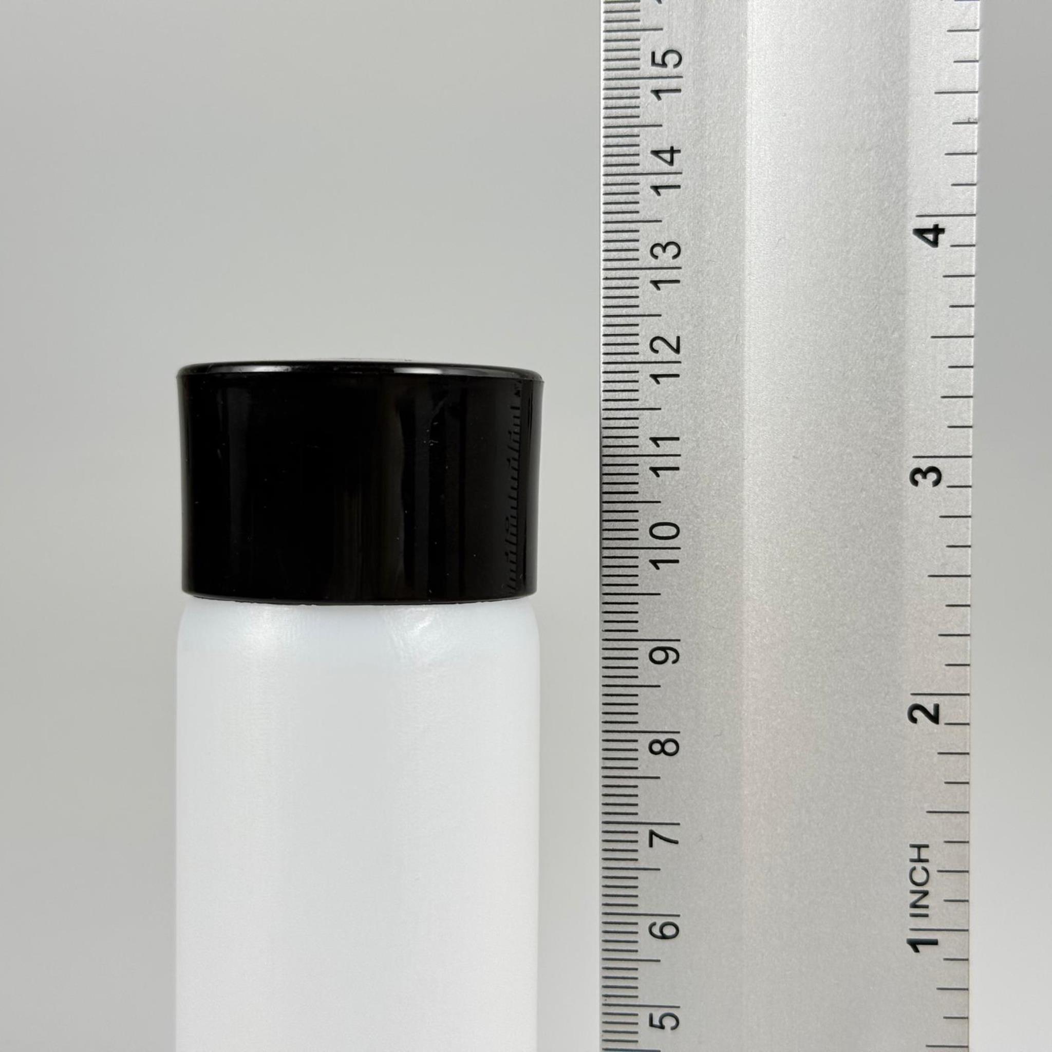 100 CC NATÜREL SERT POLİETİLEN ŞİŞE + SİYAH GENİŞ PLASTİK KAPAKLI ( 24 MM ) + PLASTİK TIPALI - 100 ML SERT POLİETİLEN ASETON ŞİŞESİ