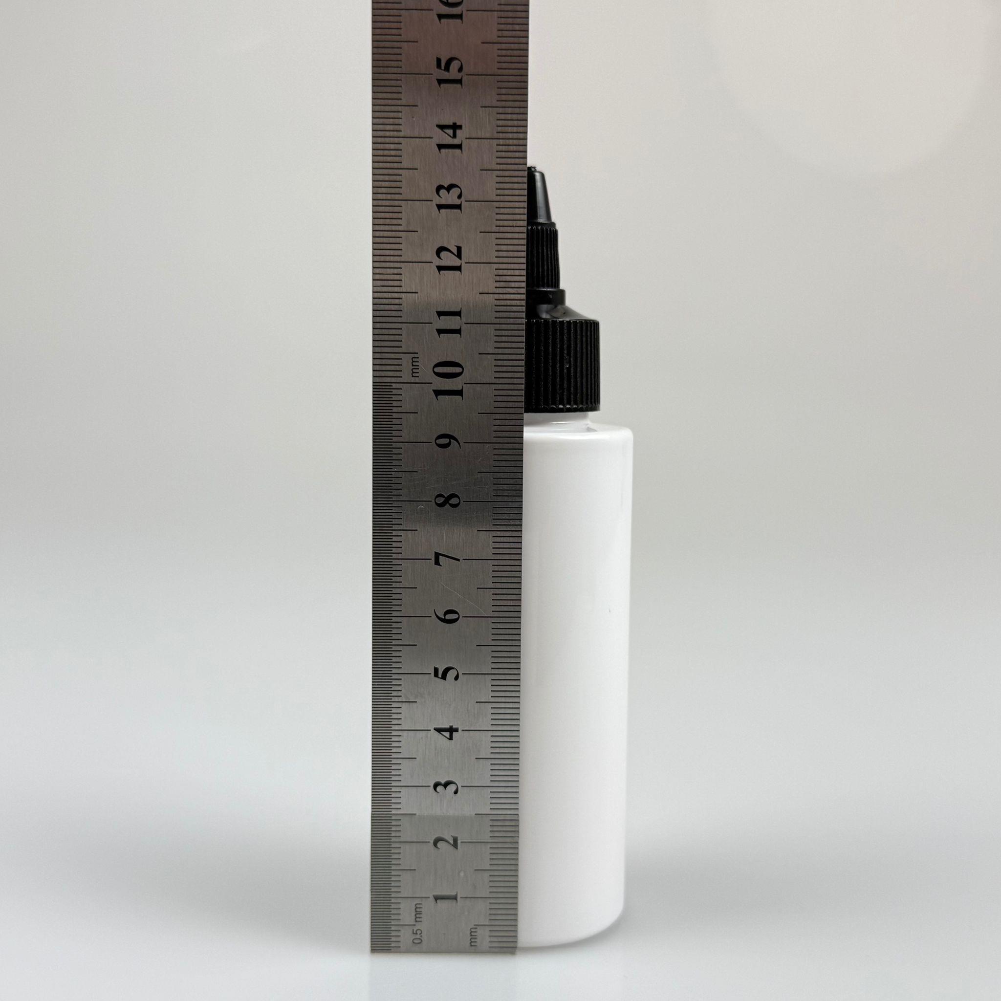 YAĞ, SOS, ACI SOS, SİRKE, SRIRACHA, MÜREKKEP, TUTKAL AKITICI VB BOŞ ŞİŞELERİ - SİYAH SİVRİ TWİST AKITICI KAPAK + 100 ML KÜT BEYAZ SERT PET PLASTİK ŞİŞE TAKIM