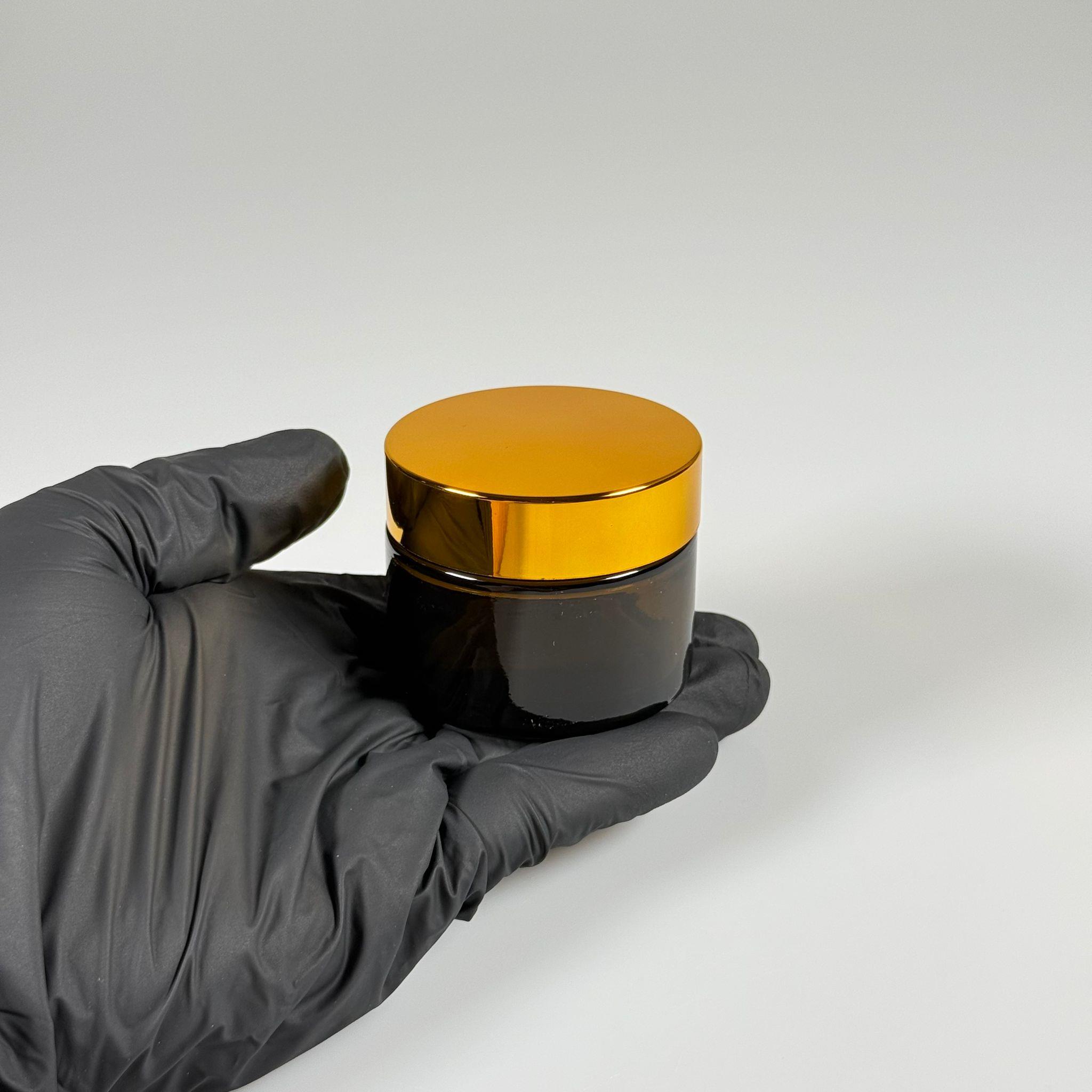 50 CC CAM AMBER KREM KAVANOZU - GOLD KAPAKLI İÇ CONTALI - 50 ML KAHVERENGİ KREM KAVANOZU - AMBER MUM KAVANOZU