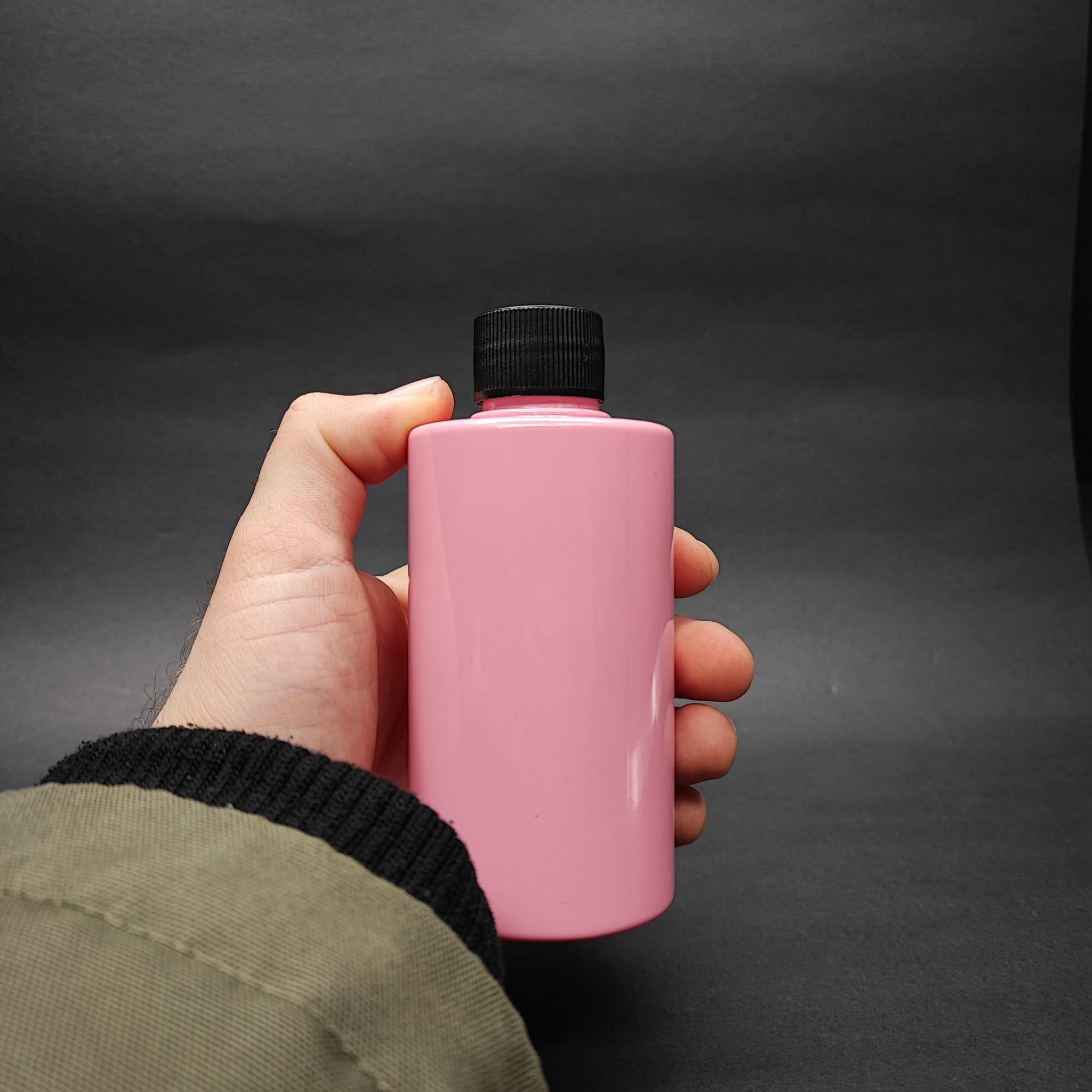 200 CC KÜT BOYUNLU SİLİNDİR PET ŞİŞE (24 GR) - CONTALI SİYAH KAPAKLI - 200 ML PLASTİK ŞİŞE - PEMBE