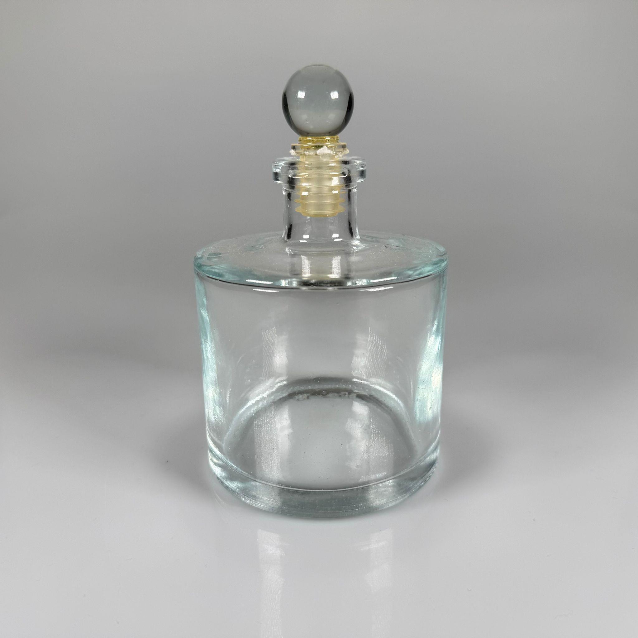 500 CC LÜX SİLİNDİR CAM ESANS ŞİŞESİ - 500 ML YUVARLAK ESANS - PARFÜMERİ ŞİŞESİ - CAM TIPALI TAKIM