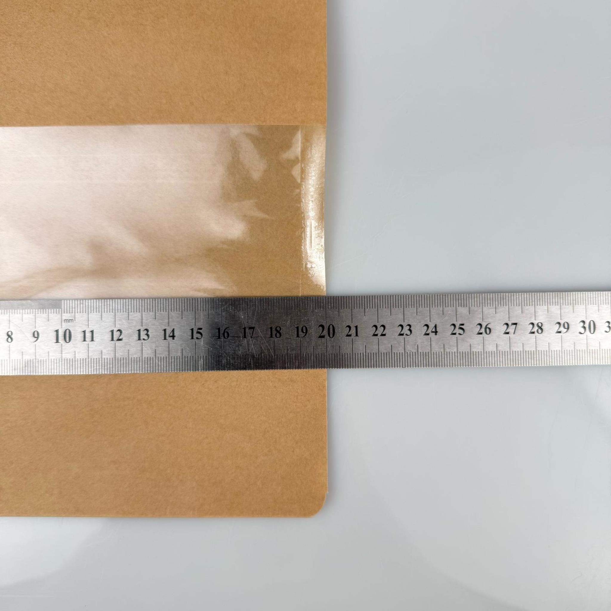 DOYPACK PENCERELİ - KRAFT AMBALAJ 31 X 31 CM - 1000 GRAM - ÇEREZ, KURU KAHVE, KURUYEMİŞ, AKTAR VB İÇİN ÇITÇITLI KİLİTLİ KESE, KRAFT TORBA, ÇEREZLİK