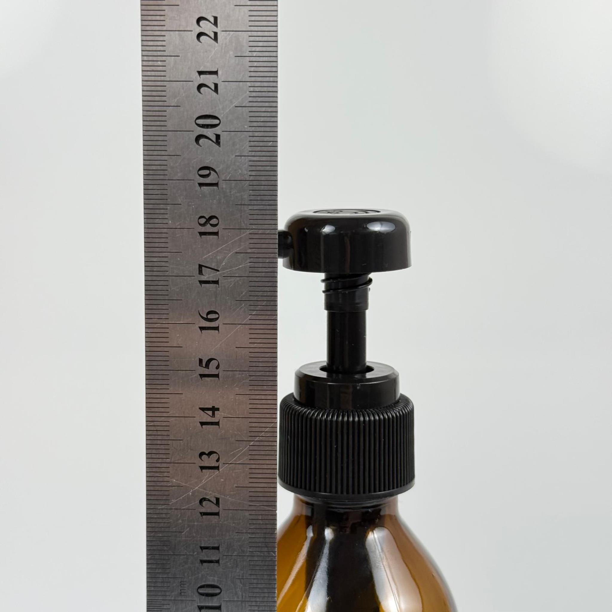 200 CC AMBER CAM ŞİŞE - SİYAH DOZAJ POMPALI (HER BASMADA 4 CC SIVI ATAR)  - 200 ML POMPALI ŞİŞE - ŞURUP, ŞAMPUAN, KREM GİBİ YOĞUN KIVAMLI SIVILARDA KULLANILIR