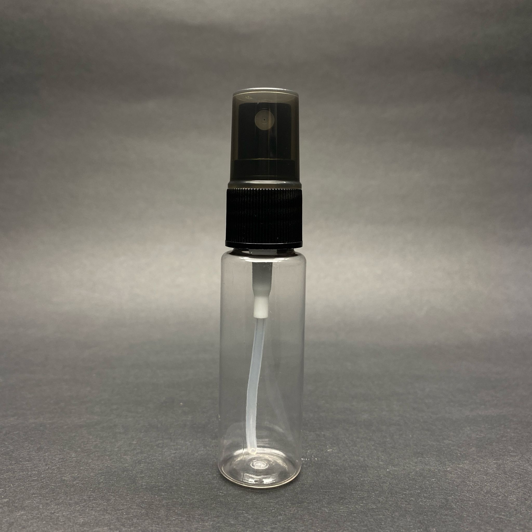 20 CC ŞEFFAF PET ŞİŞE - SİYAH SPREYLİ TESTER 20 ML PLASTİK ŞİŞE
