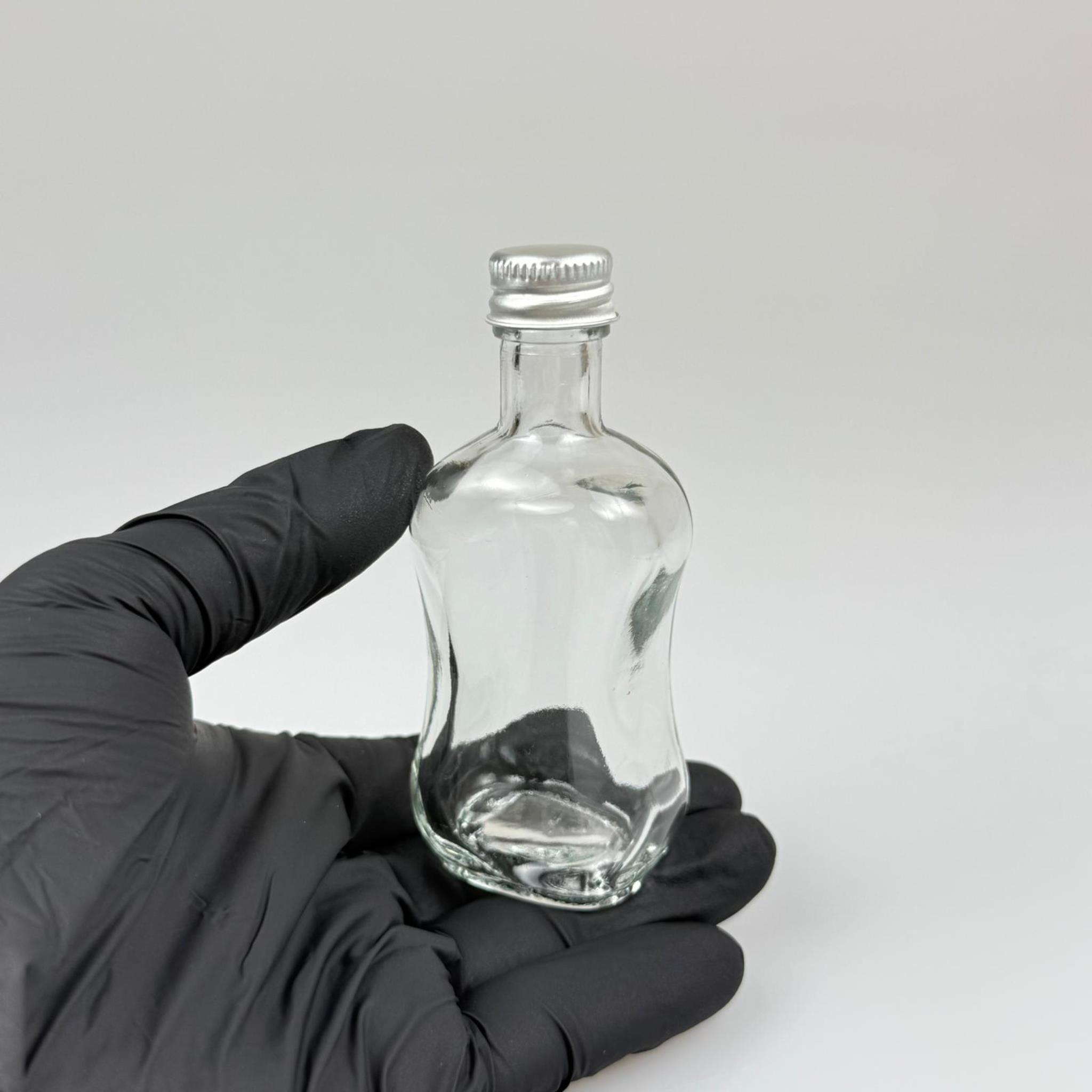 50 CC BOĞAZLI İNCE BELLİ CAM ŞİŞE - GÜMÜŞ METAL KAPAKLI KOLONYA TIPALI - 50 ML PRESTİJLİ ŞİŞE