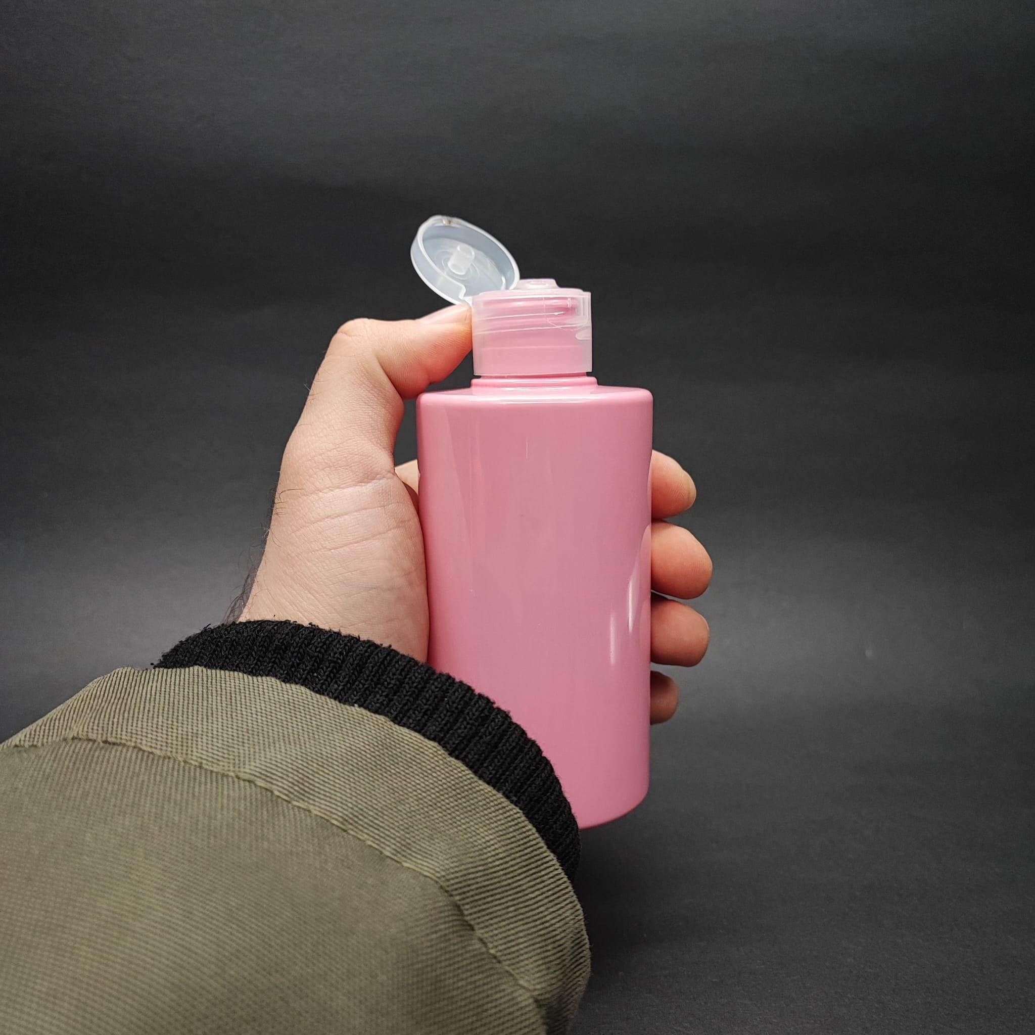 200 CC KÜT BOYUNLU SİLİNDİR PET ŞİŞE (24 GR) - ŞEFFAF FLİPTOP KAPAKLI - 200 ML PLASTİK ŞİŞE - PEMBE