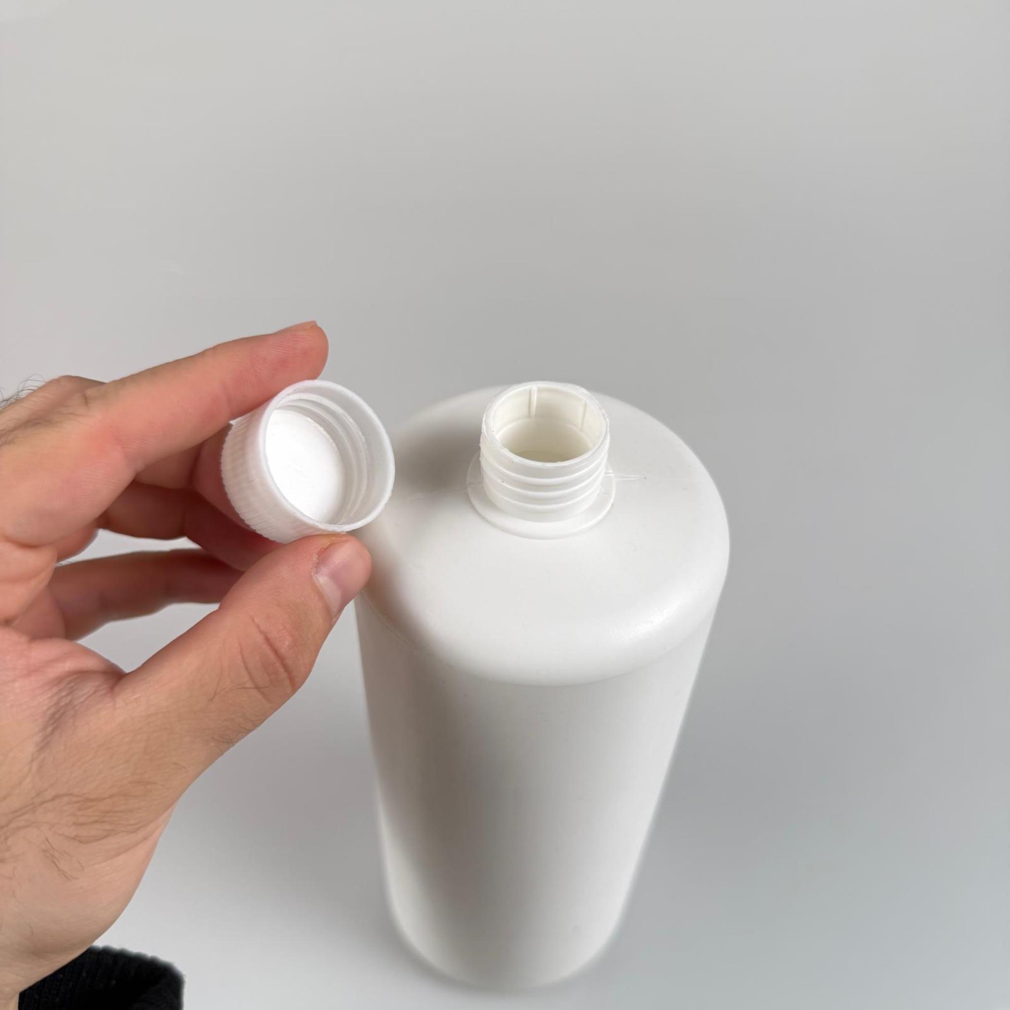 1000 CC BEYAZ PLASTİK ŞİŞE - BEYAZ CONTALI KAPAKLI - 1000 ML PLASTİK ŞİŞE