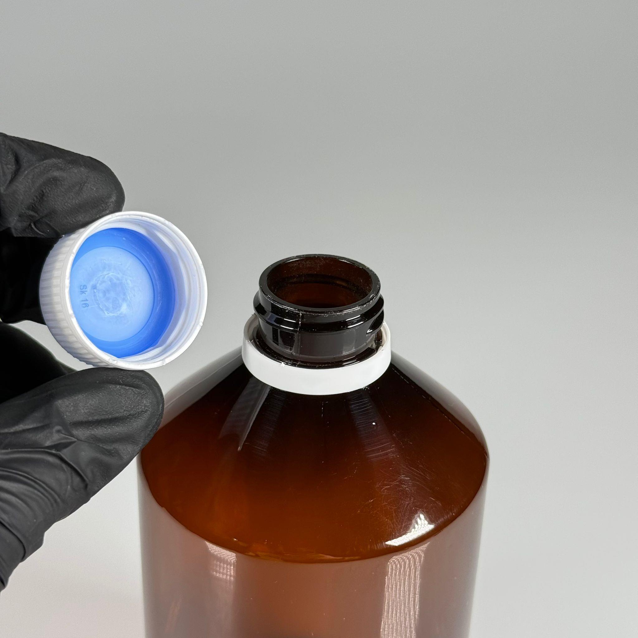 500 CC AMBER SERT PLASTİK ŞİŞE - BEYAZ KİLİTLİ KAPAKLI  - 500 ML KAHVERENGİ PET ŞİŞE