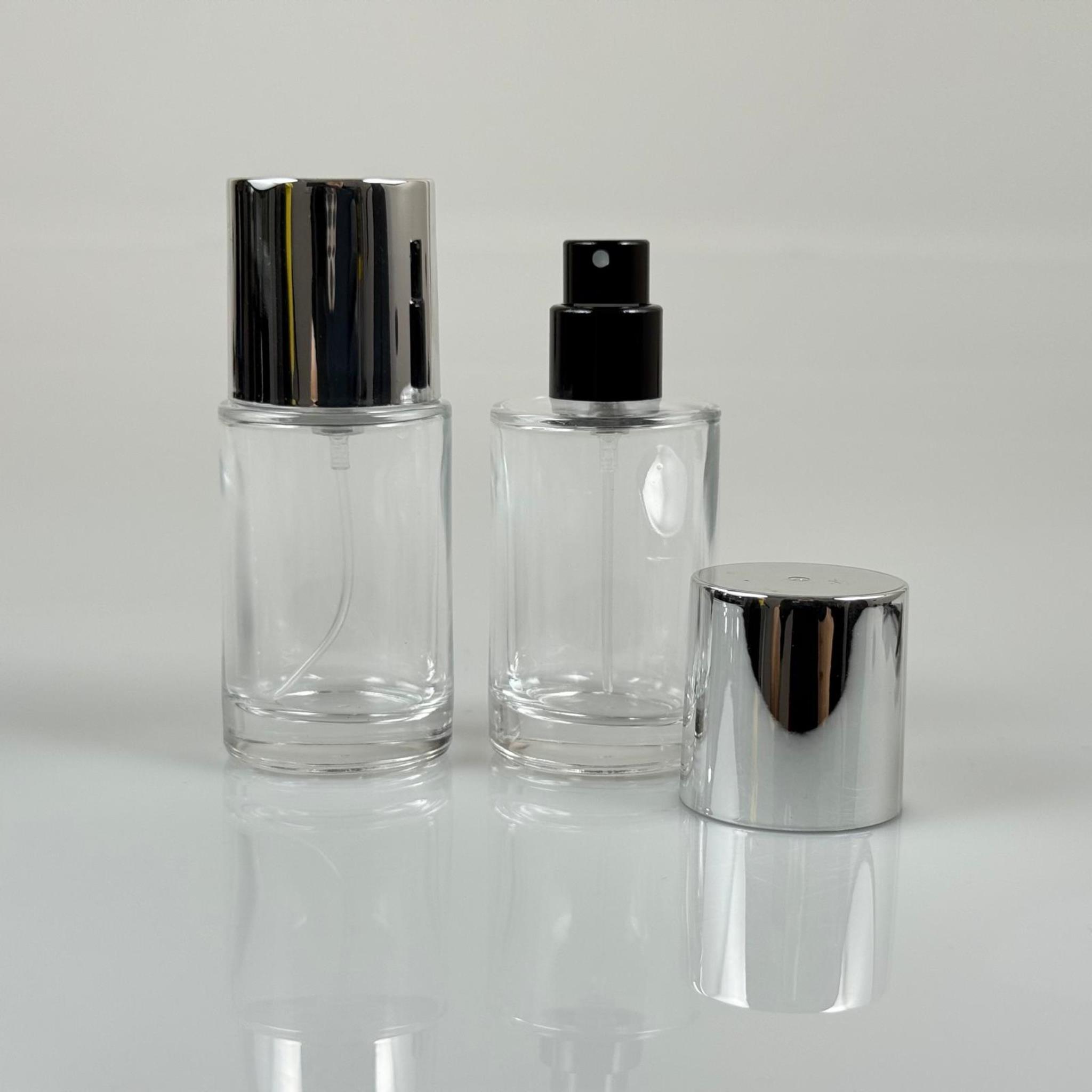30 ML SİLİNDİR MODEL SAVAGE PARFÜM ŞİŞESİ - SİYAH METAL SPREYLİ + GÜMÜŞ GENİŞ KAPAKLI (AĞIZ 15 MM GEÇME KOLAY KAPAMA)