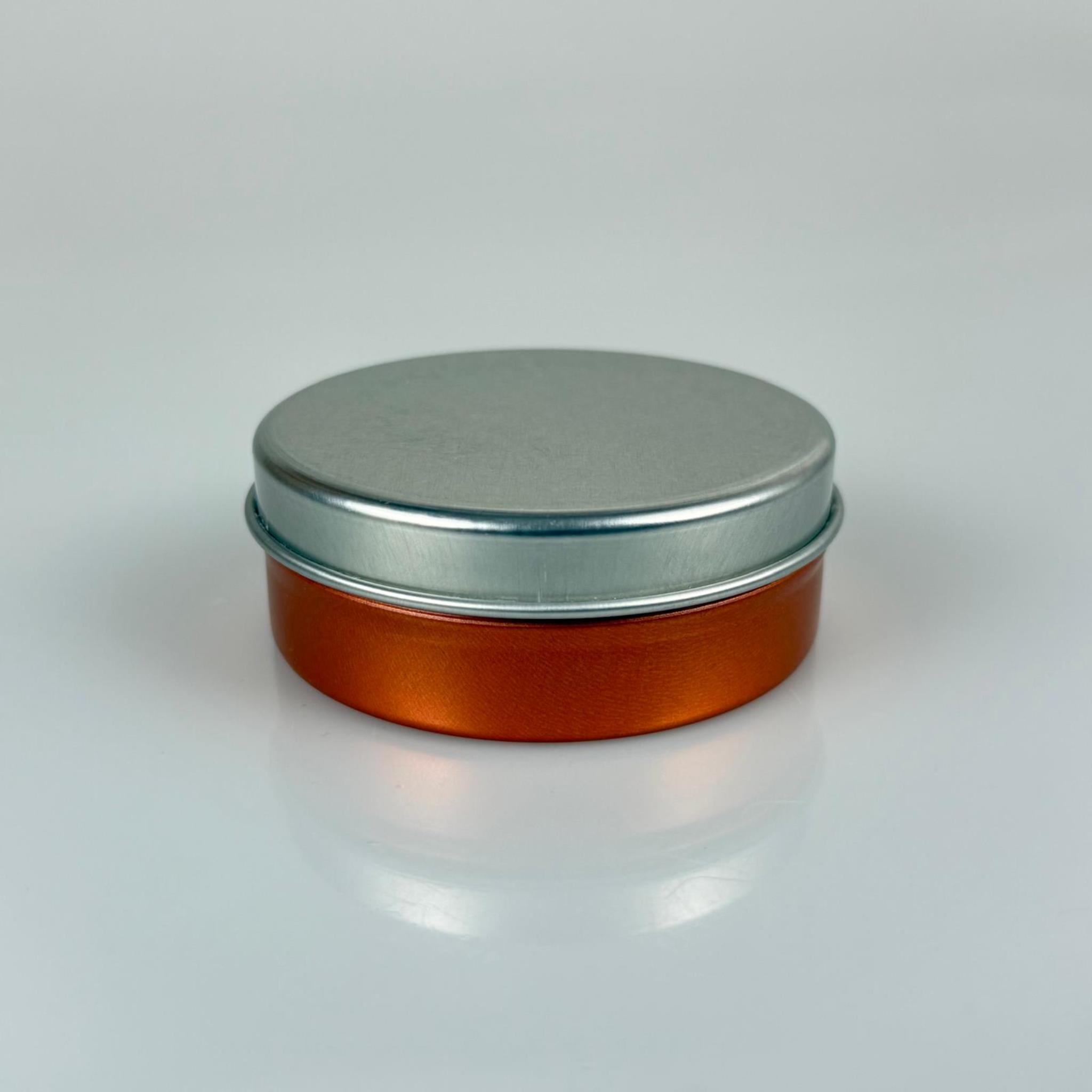 100 CC TENEKE KUTU - ROSE - GÜMÜŞ KAPAKLI - METAL AMBALAJ - MUM TENEKESİ 77 X 28 MM