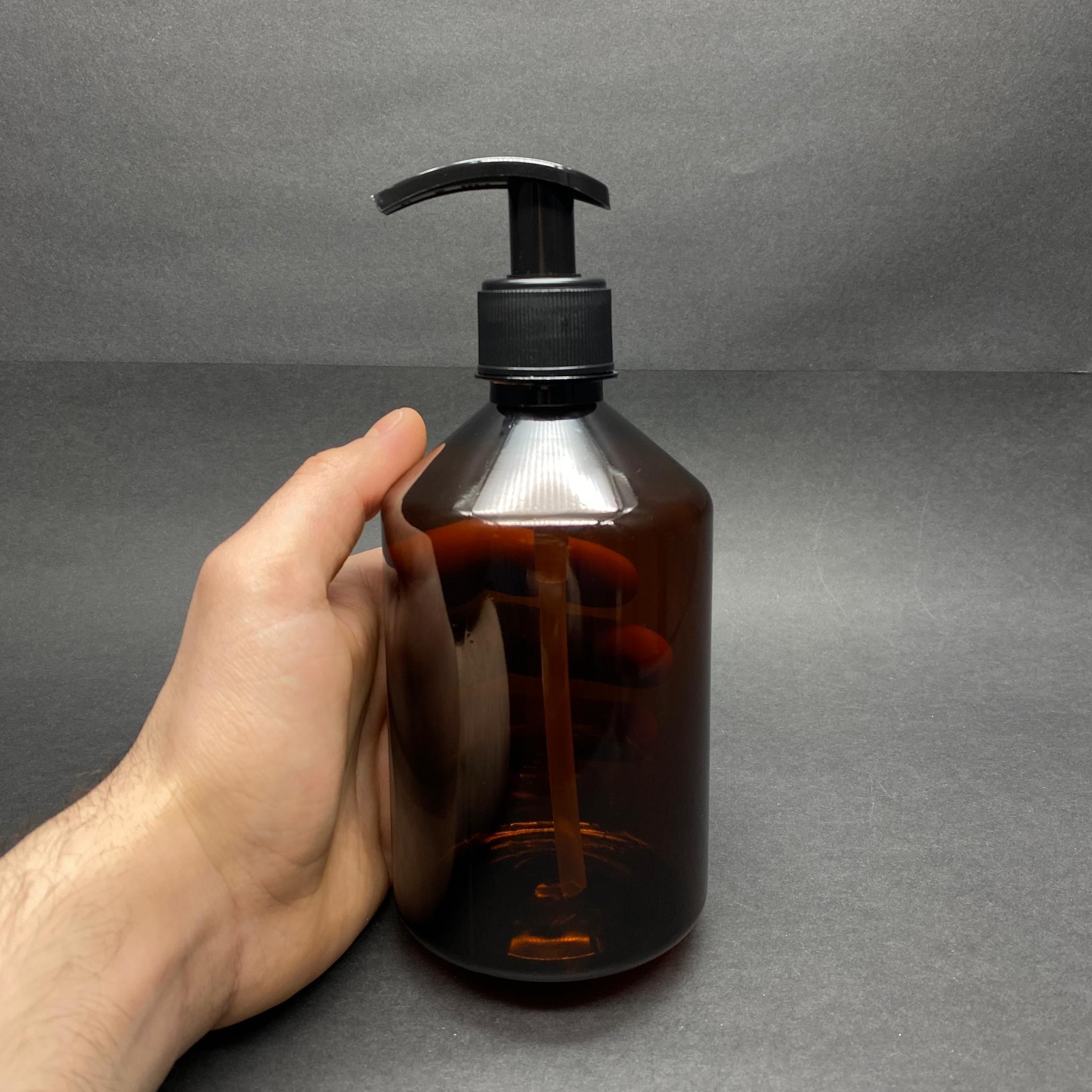 500 CC AMBER PLASTİK ŞİŞE - SİYAH POMPALI - 500 ML KAHVERENGİ BOŞ PLASTİK ŞİŞE