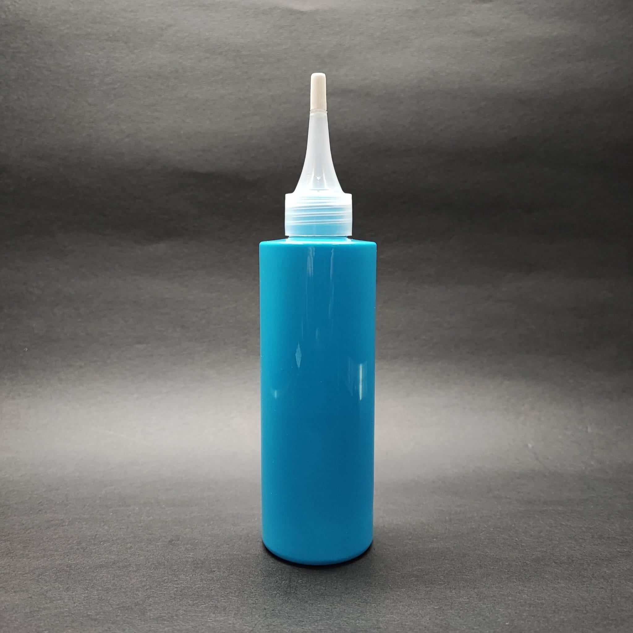 200 CC KÜT BOYUNLU UZUN SİLİNDİR PET ŞİŞE (24 GR) - AKITICI KAPAKLI - 200 ML PLASTİK ŞİŞE - MAVİ