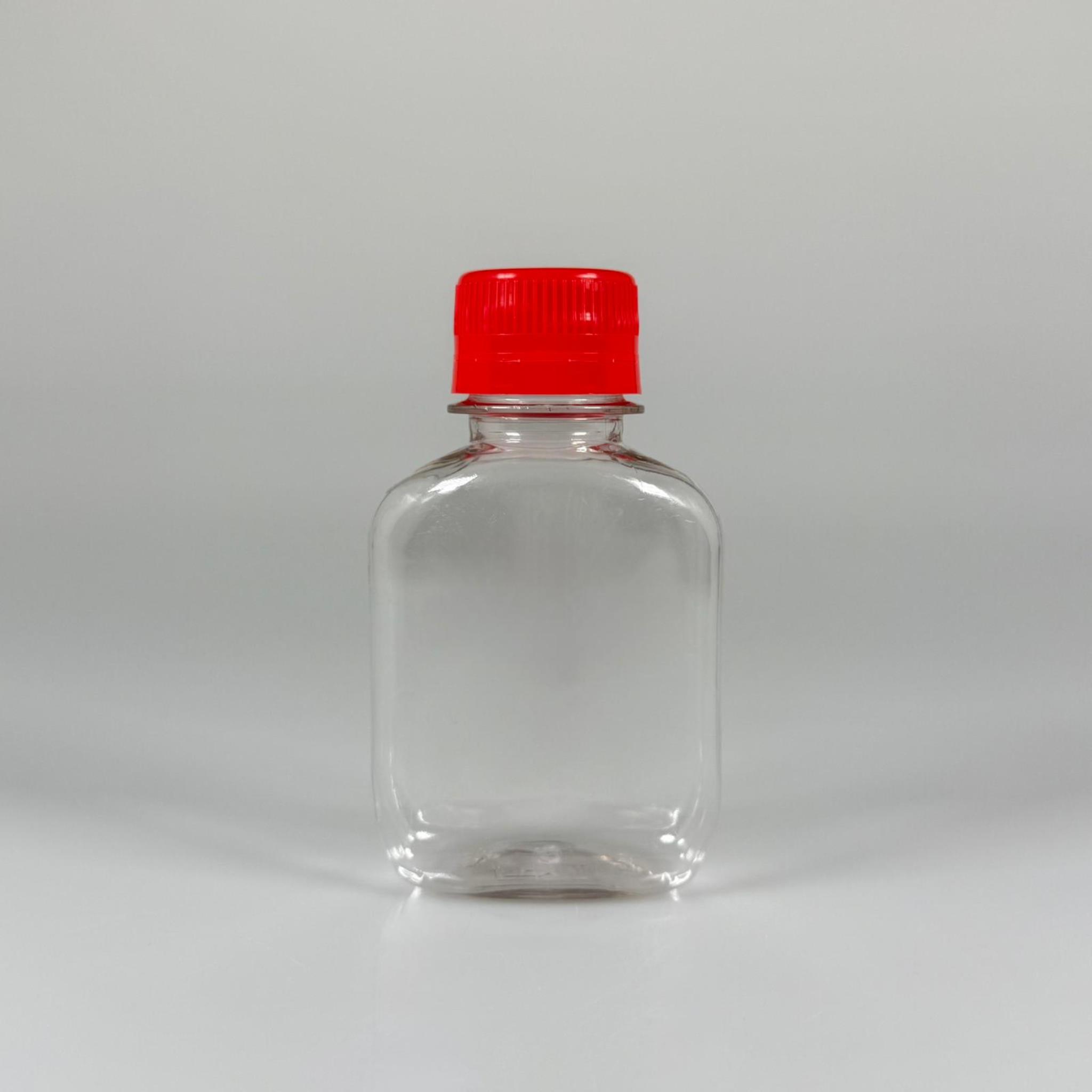 100 CC KİLİTLİ CONTALI KAPAKLI PLASTİK ŞİŞE - 100 ML PET ŞİŞE KALIN (15 GR) - ELLE KAPATARAK KİLİTLENİR SIZDIRMAZ KIRMIZI KAPAK - NUMUNE ŞİŞESİ