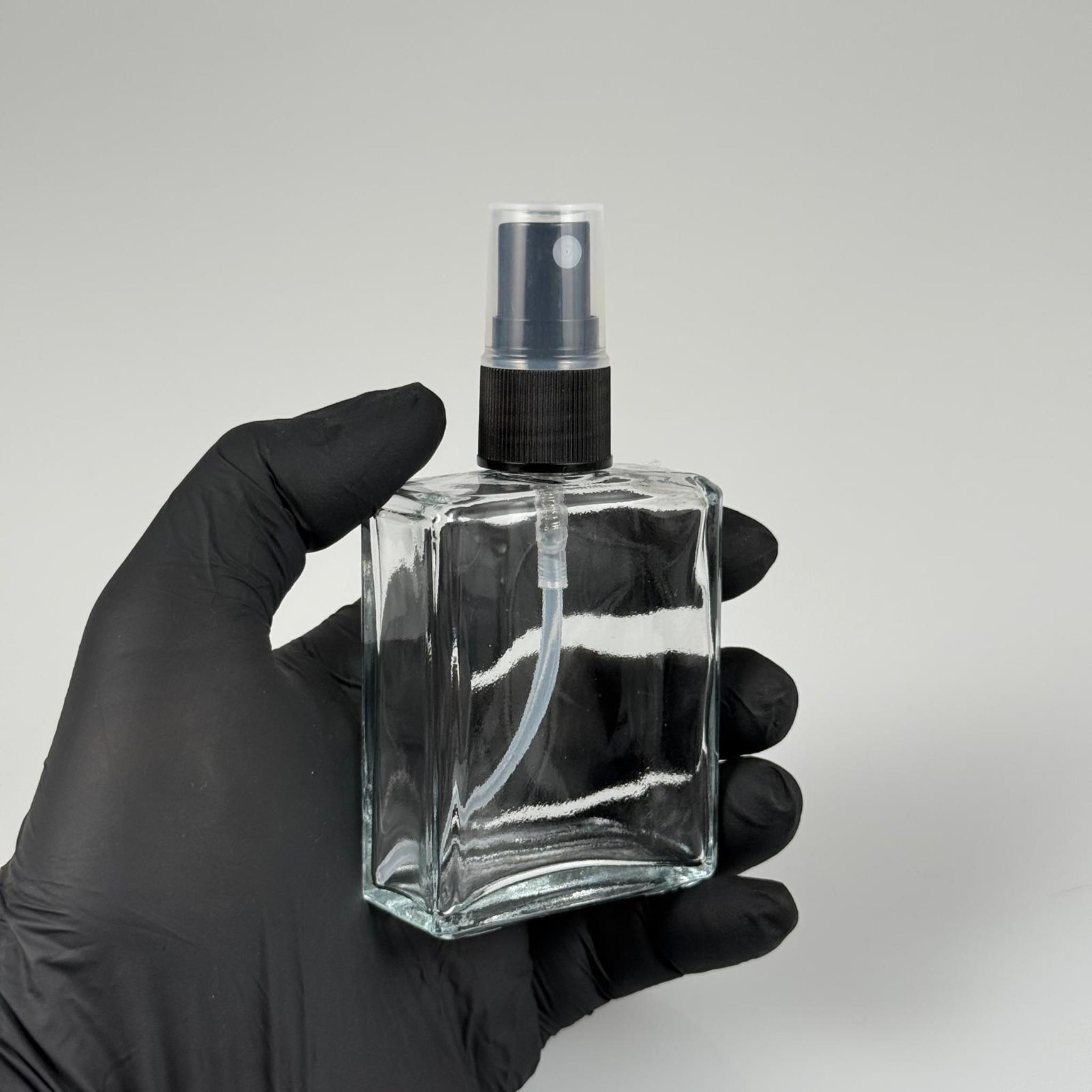40 CC YASSI DİKDÖRTGEN KISA CAM ŞİŞE - SİYAH SPREYLİ PARFÜM KOLONYA ŞİŞESİ TAKIM - 40 ML PRESTİJLİ ŞİŞE
