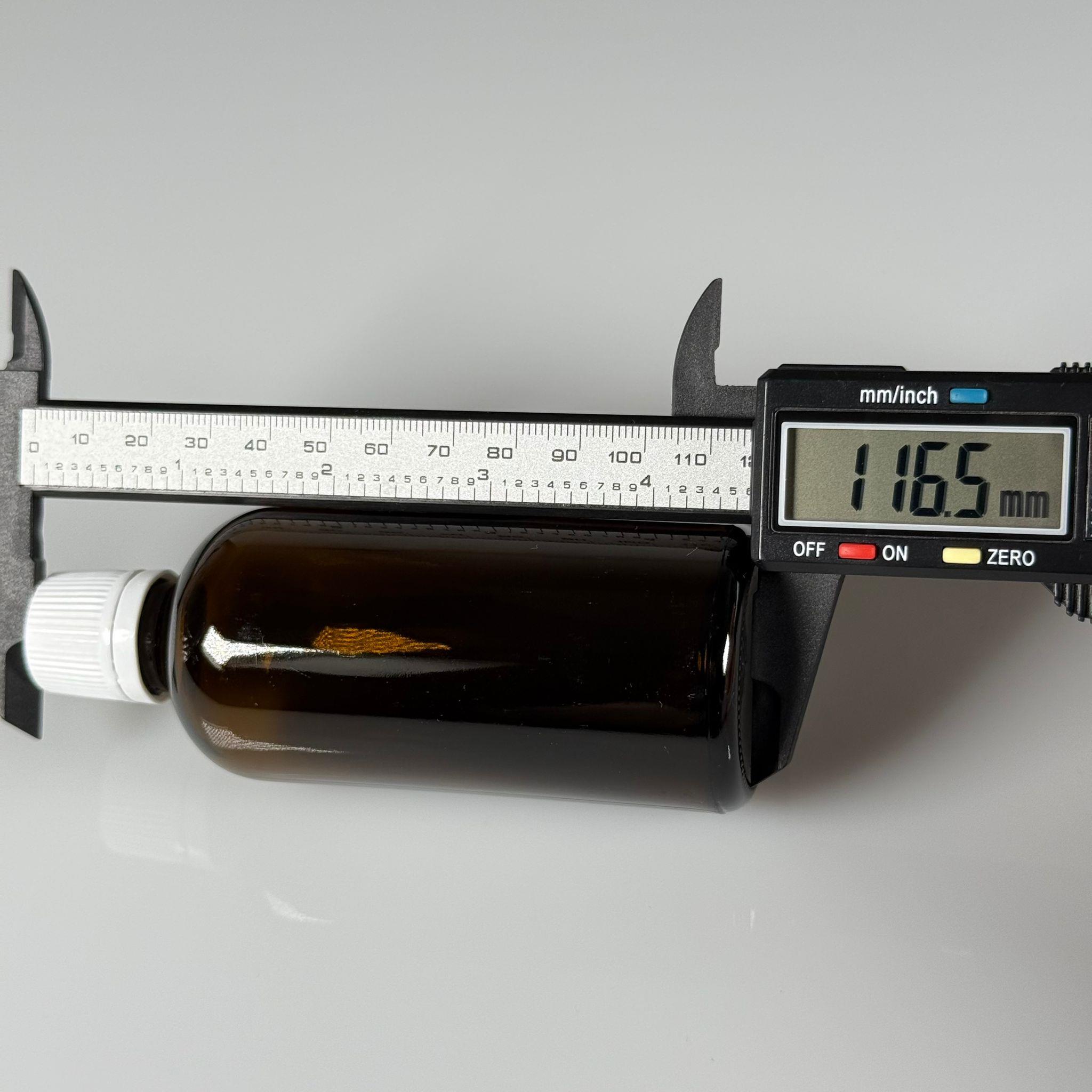 100 CC CAM AMBER KAHVERENGİ KİLİTLİ, KENDİNDEN CONTALI BEYAZ KAPAKLI - 100 ML DAR AĞIZLI İLAÇ ŞİŞESİ